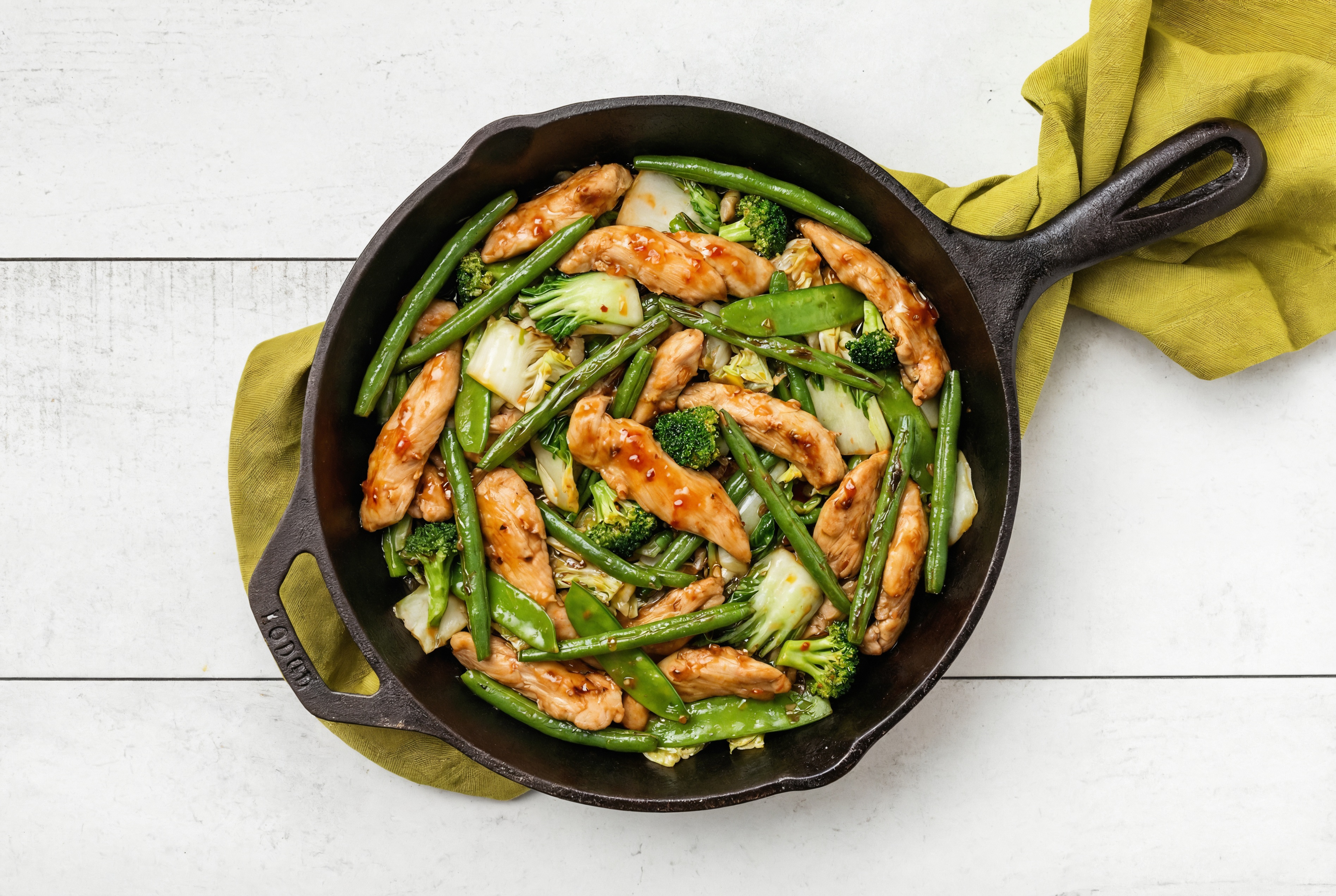 Sweet Chili Lime Chicken with Bok Choy Mix + Green Beans Sauté