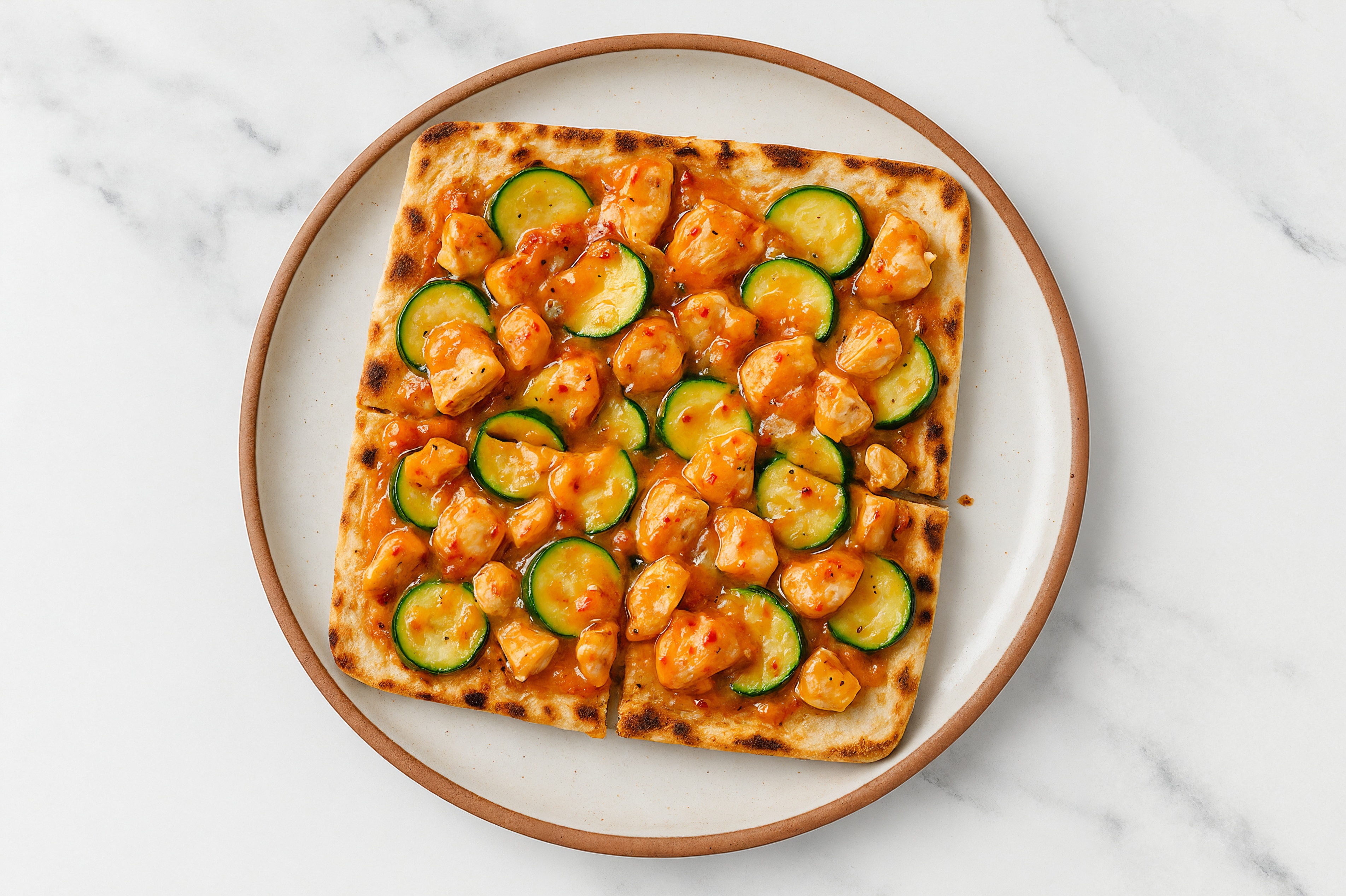 Bang Seasoned Wood Grilled Pizza Crusts Chicken Breast + Zucchini Flatbread