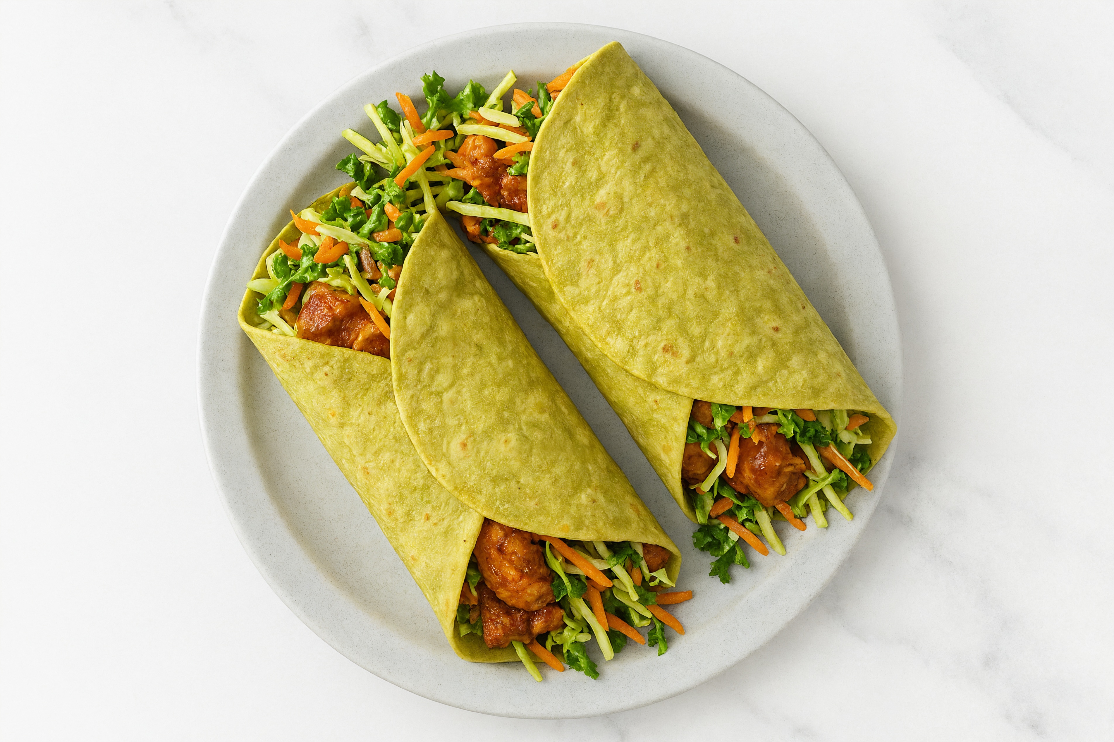 Tandoori Chicken + Lemon Dill Hummus Wrap with Spinach Tortilla
