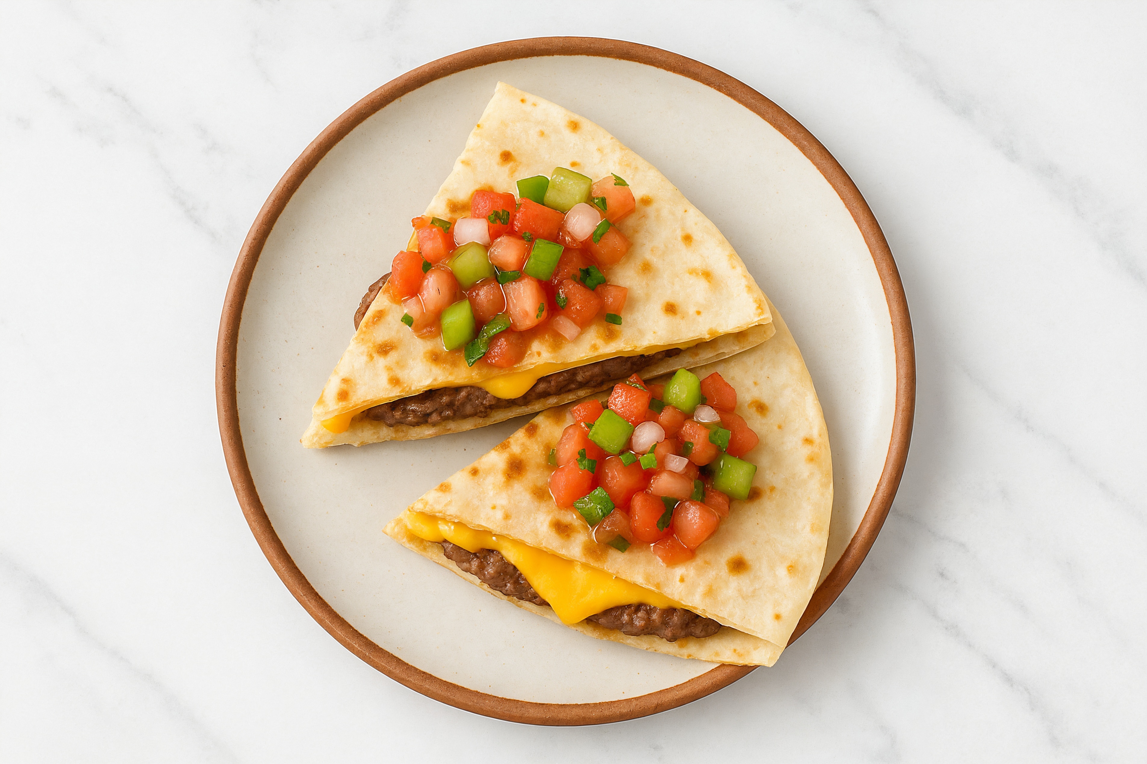 Skillet Smashed Cheeseburger Quesadilla with Wagyu Beef Patties