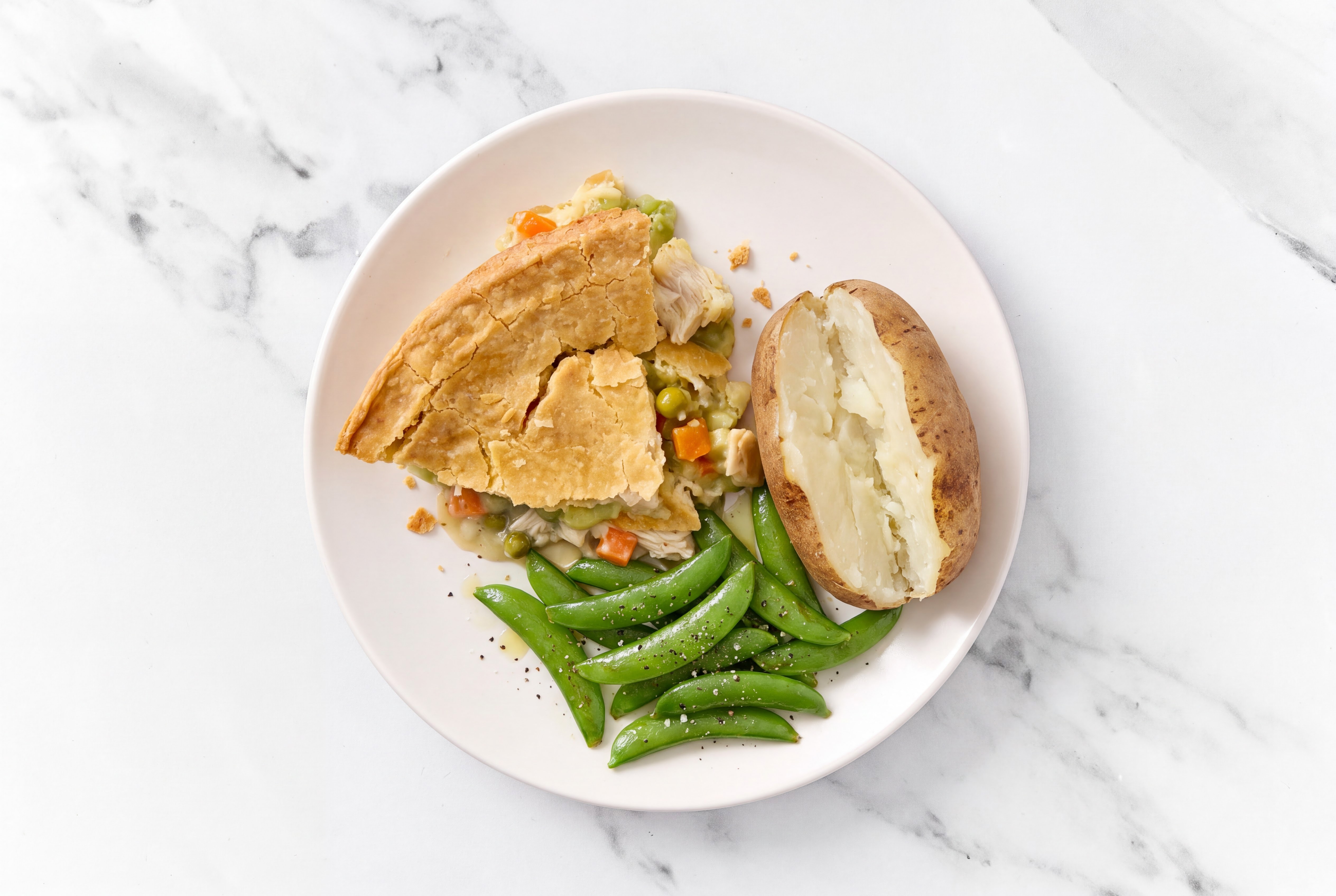 Chicken Pot Pie with Snap Peas & Russet Potato