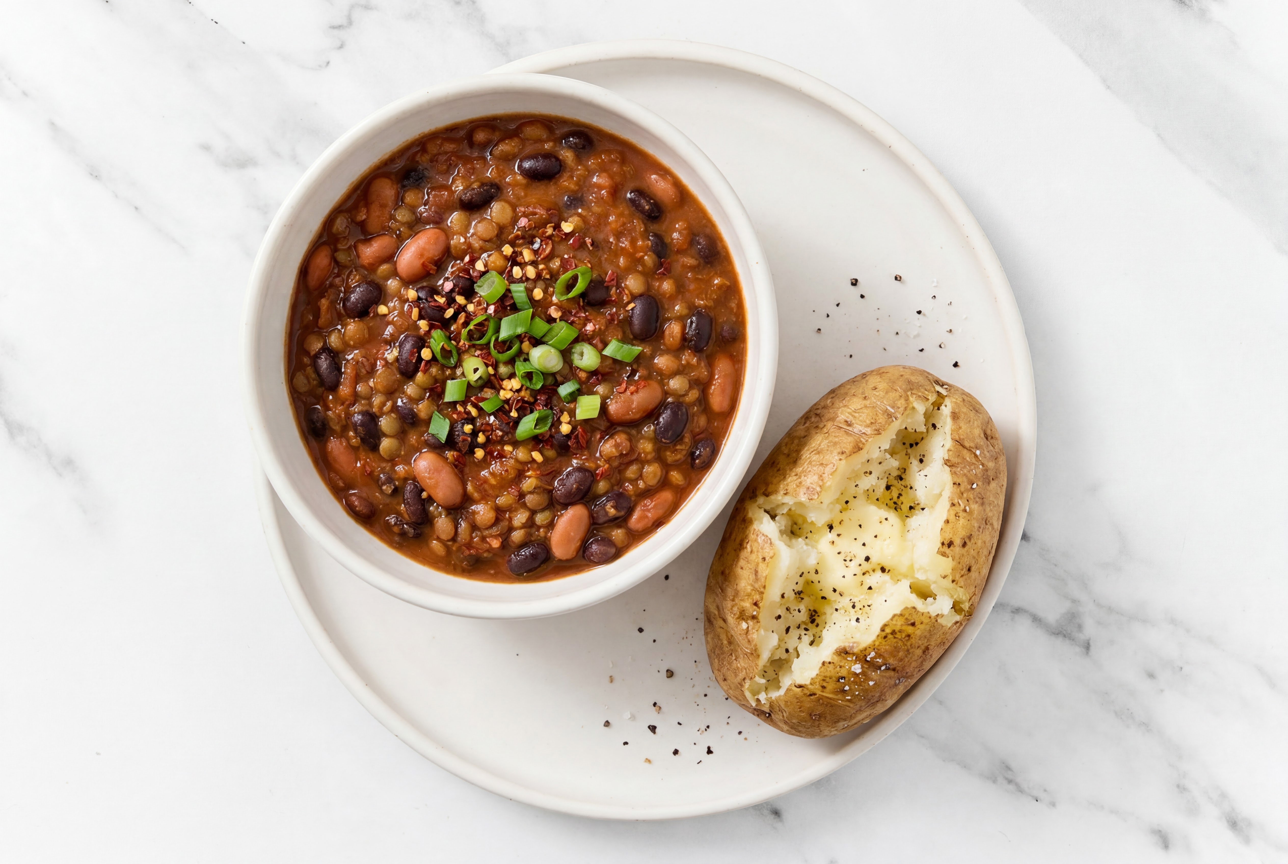 Homestyle Lentil Chili with Russet Potatoes Potato