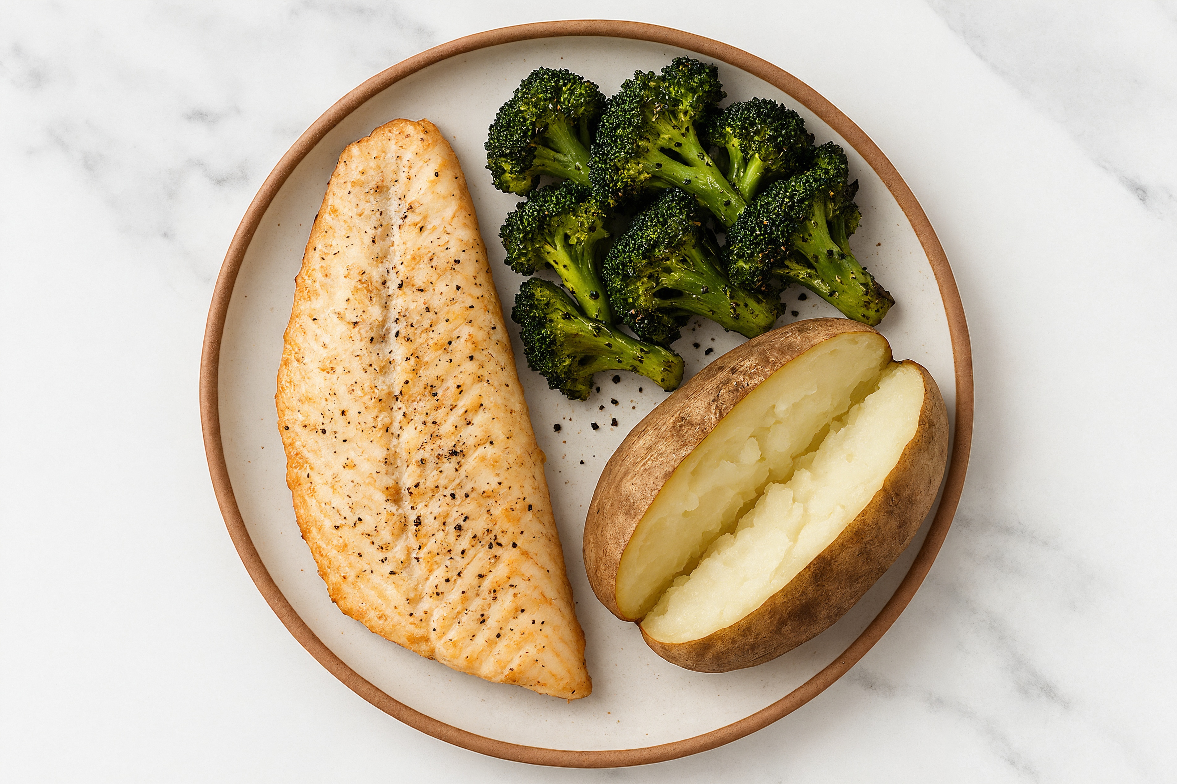 Roasted Honey Herb Steelhead Trout with Organic Broccoli