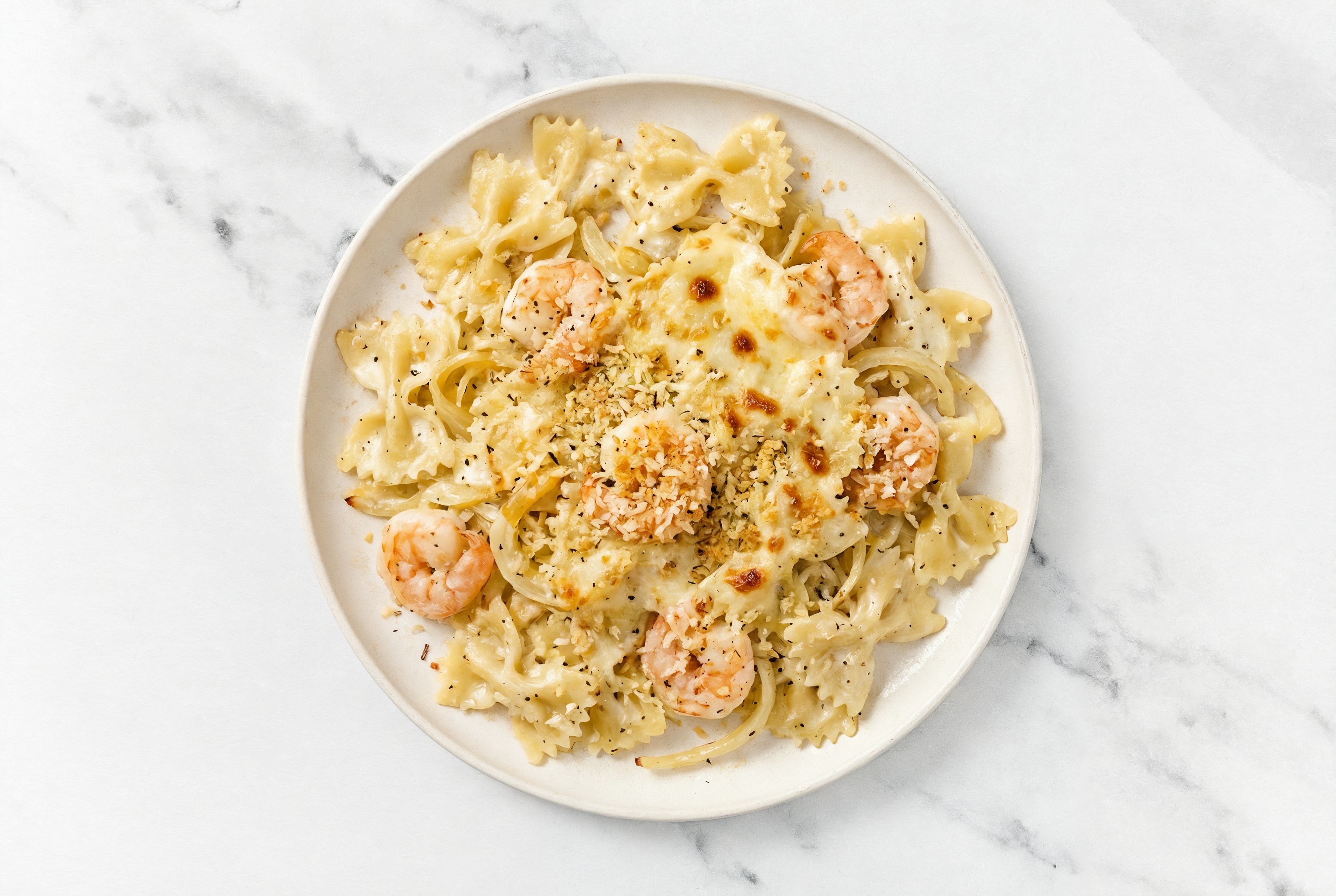 Creamy Shrimp Baked Mac 'n Cheese with Classic Alfredo