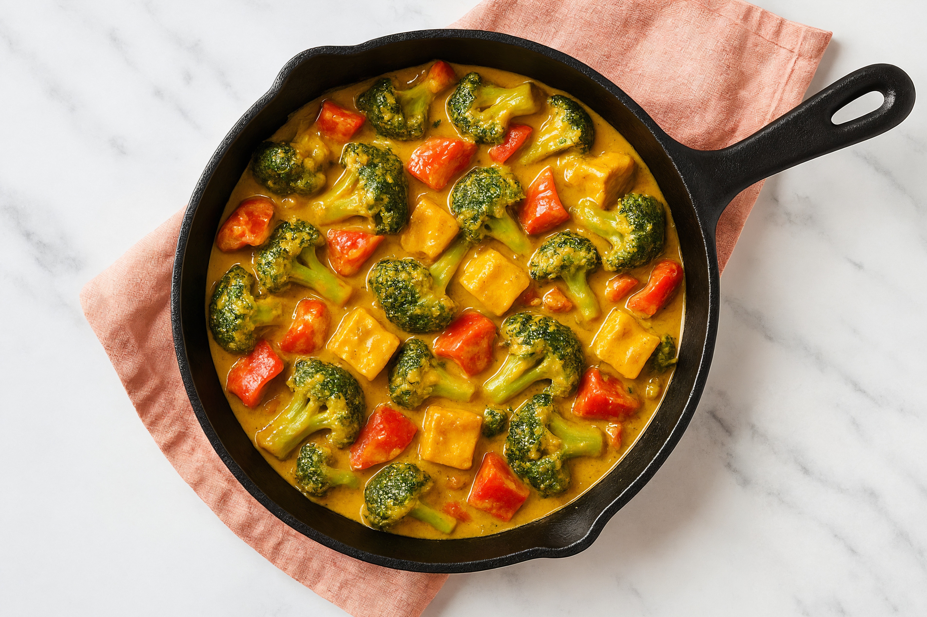 Coconut Curry Soft & Creamy Paneer, Broccoli + Organic Peppers