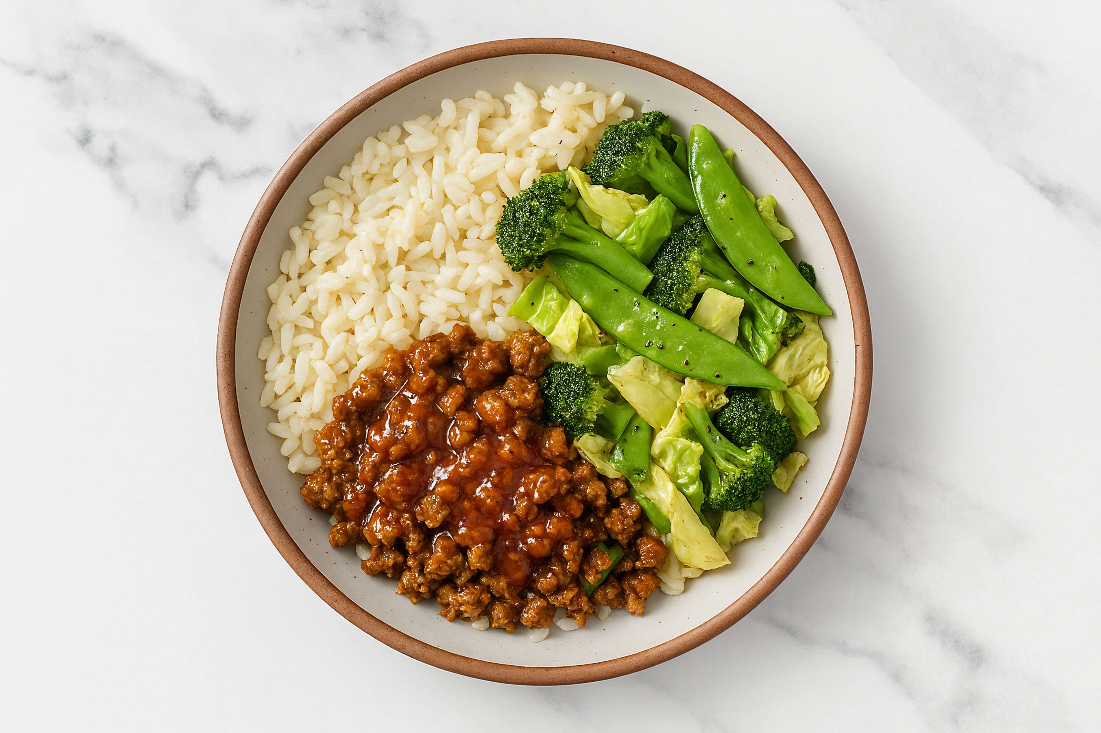 Sweet Chili Lime Ground Beef Bowl with Bok Choy Veggie Mix + Organic Long Grain White Rice + Garlic + Herb Seasoning