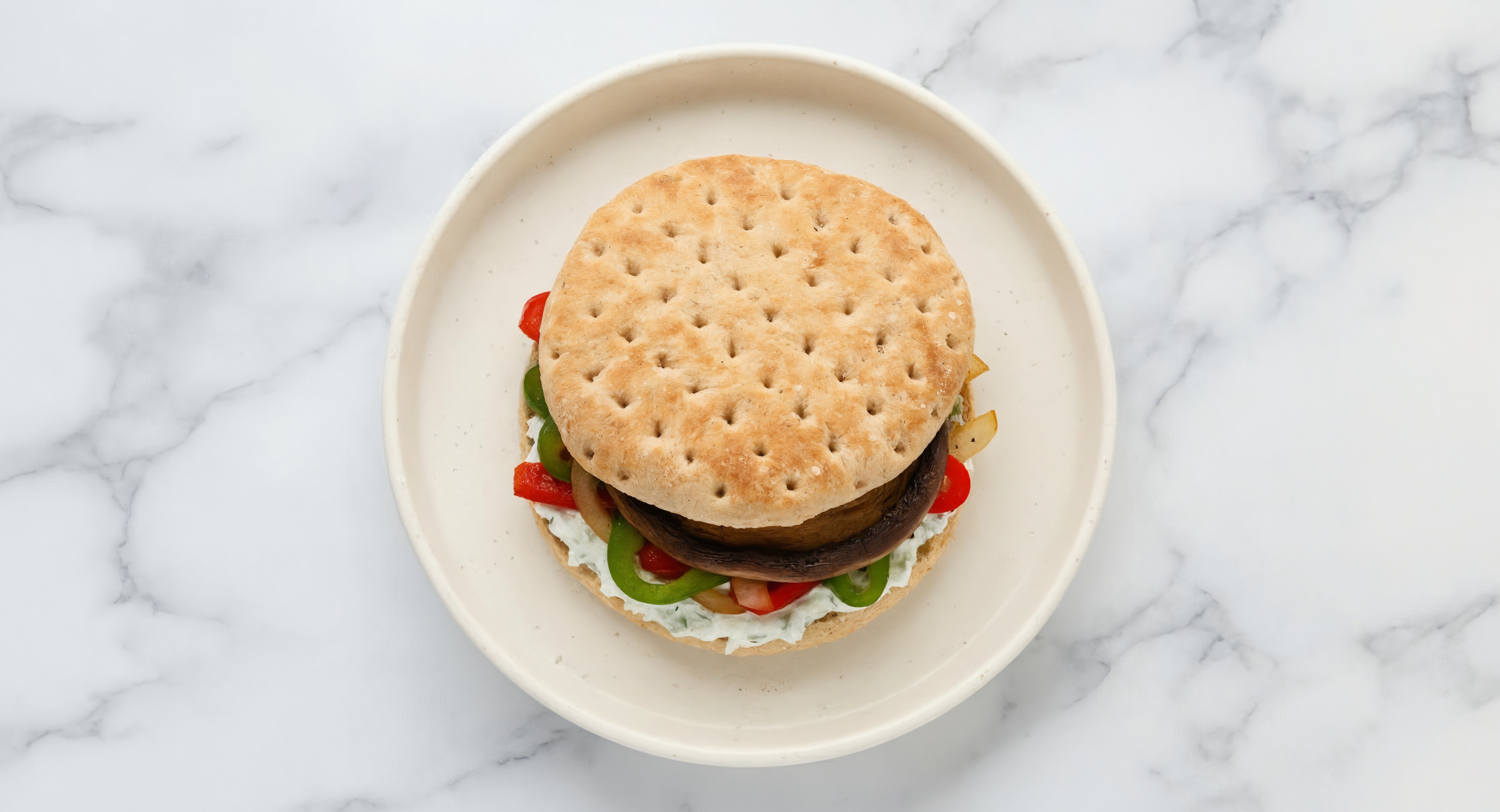 Creamy Feta Cucumber Tzatziki Dip Mushroom Sandwich