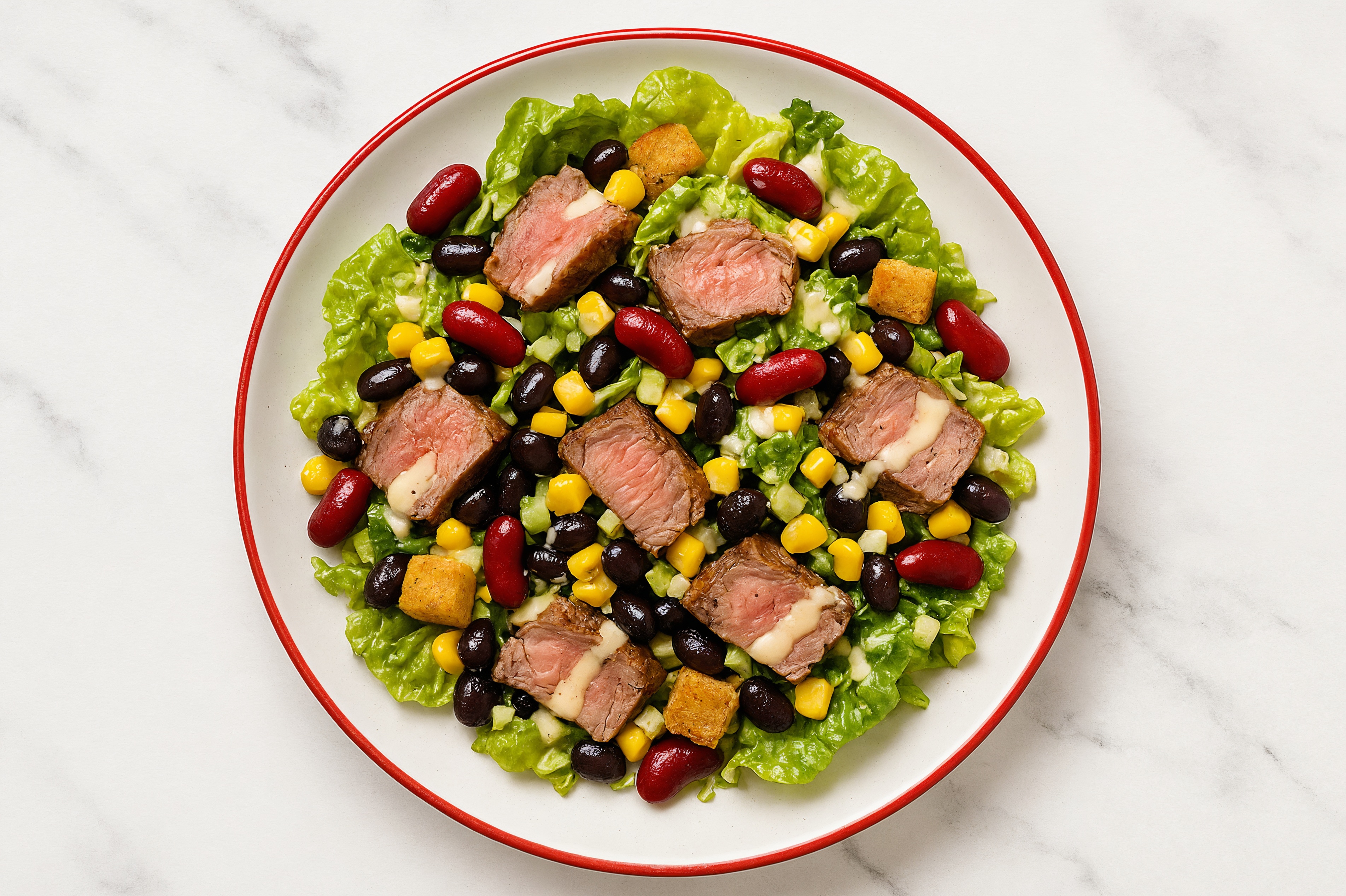 Grass-Fed Steak + Black Bean Little Gem