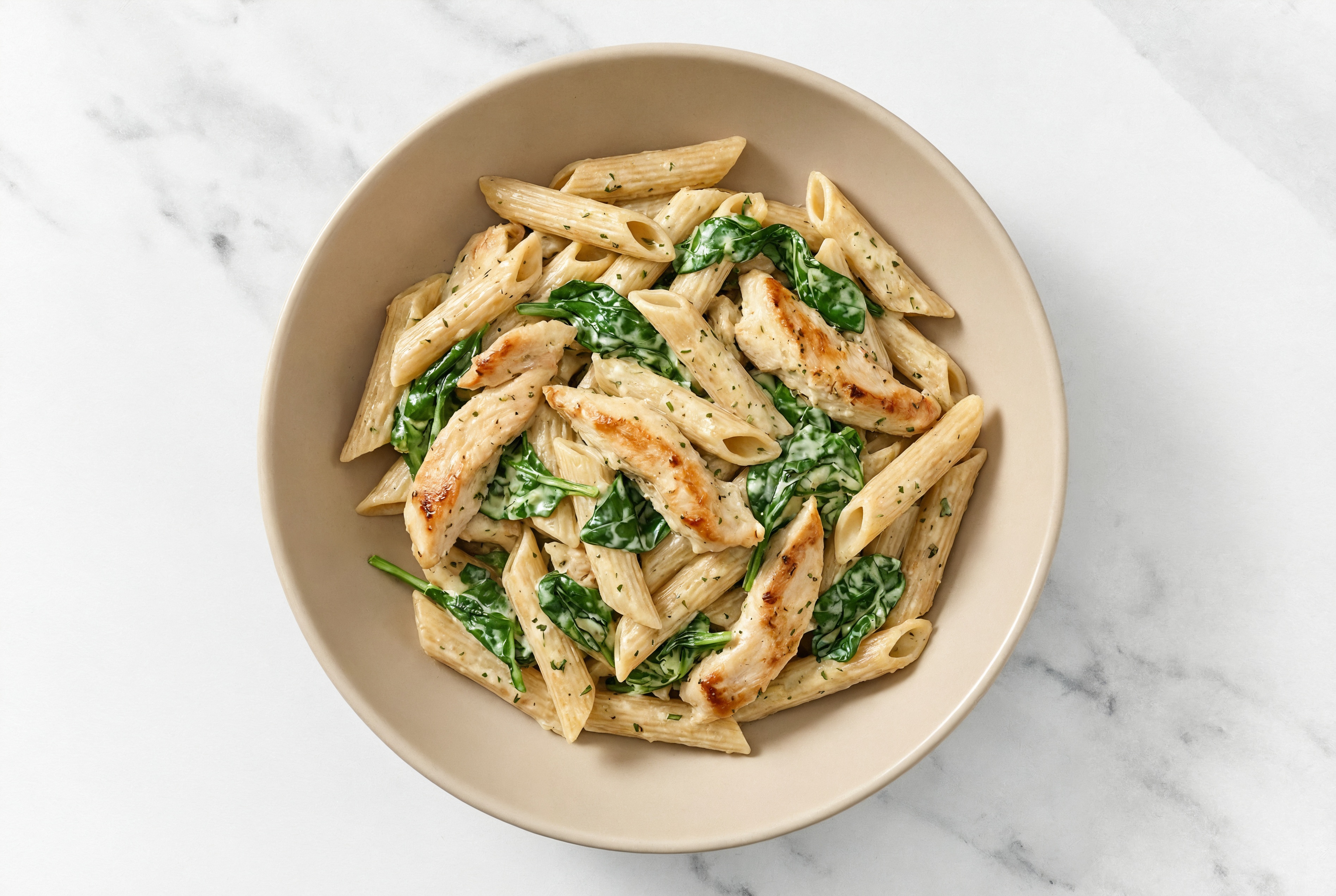 Chicken + Organic Spinach Sourdough Penne Rigate Herb Cream