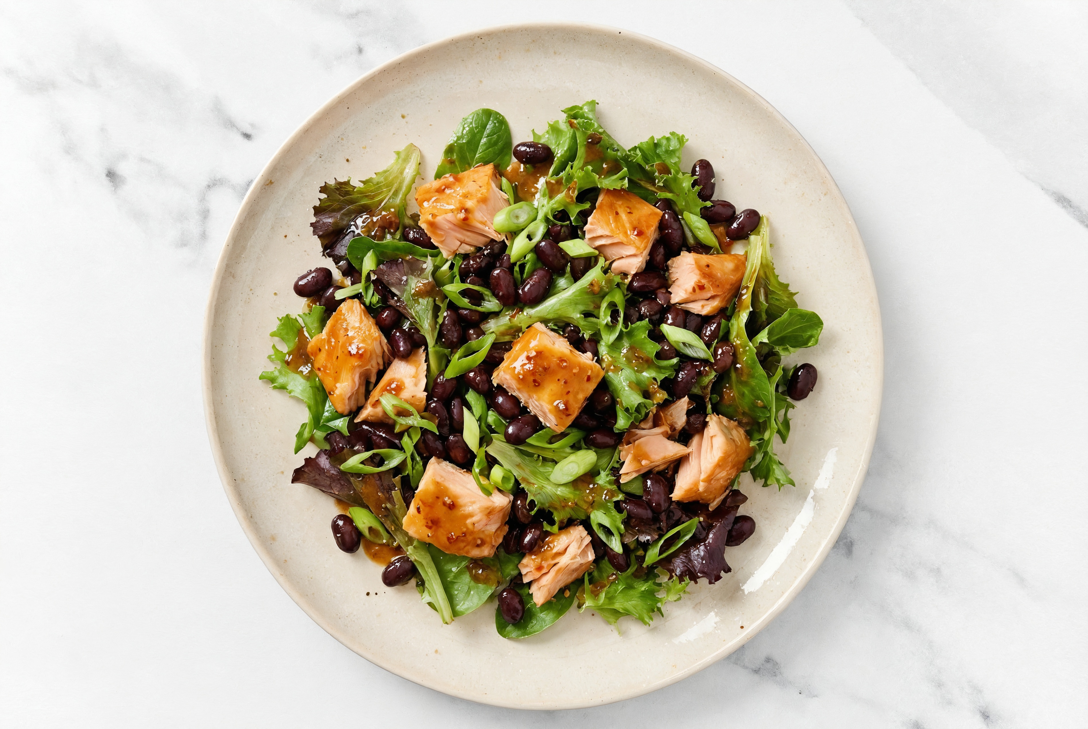 Sesame Ginger Salmon + Black Bean Salad