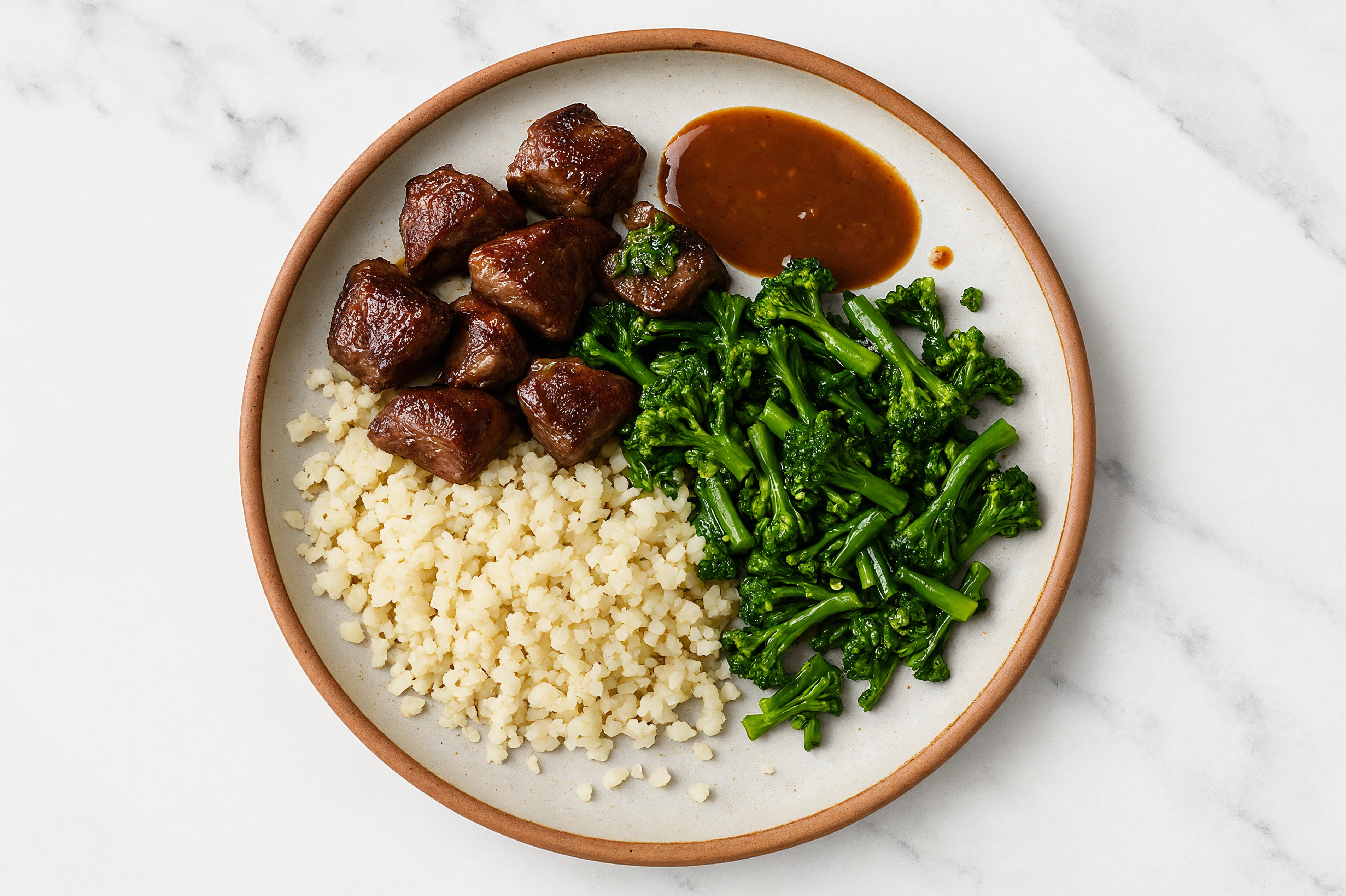 Seared Lamb with Rice + Baby Broccoli with Riced Cauliflower