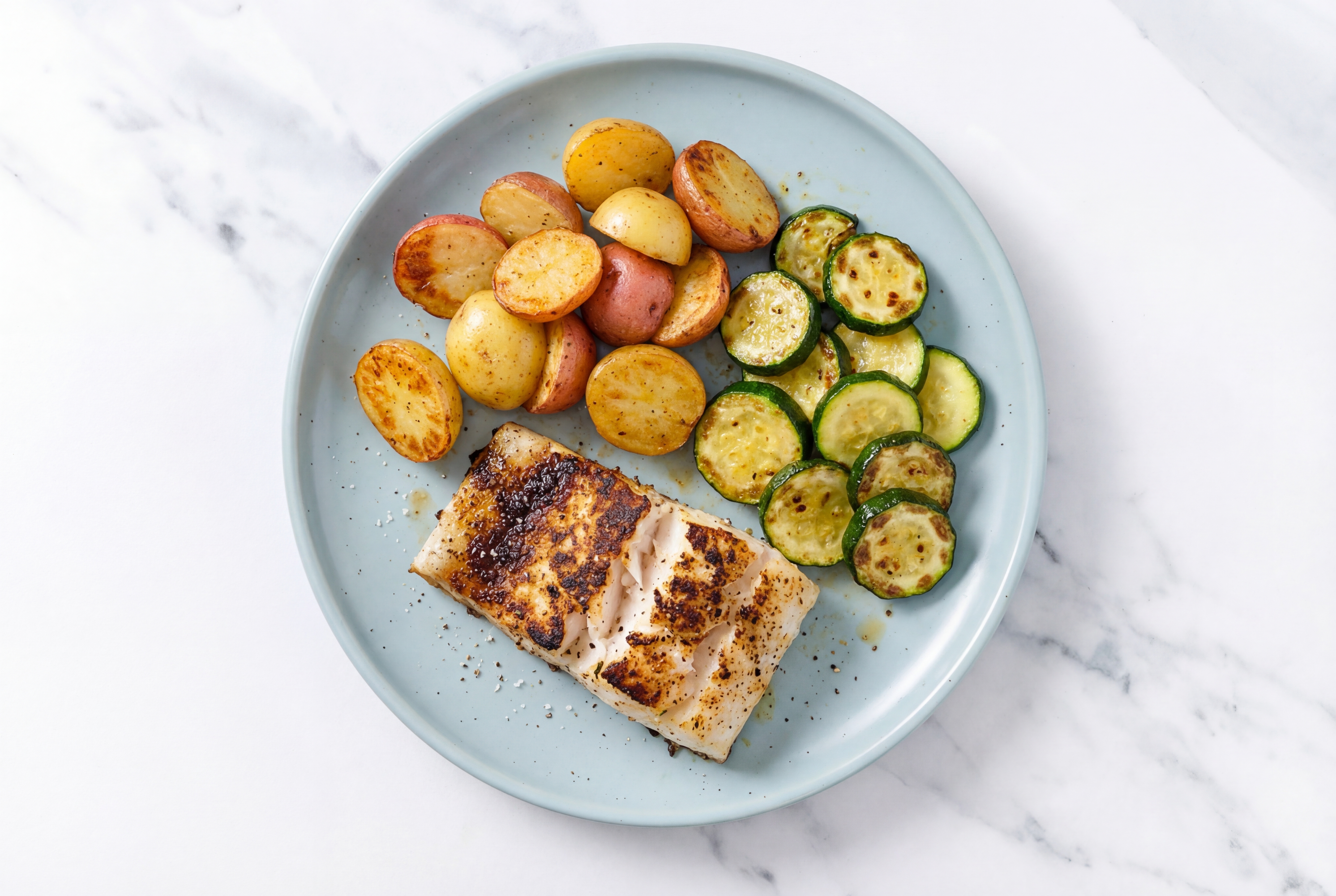 Roasted Spiced Barramundi with Zucchini
