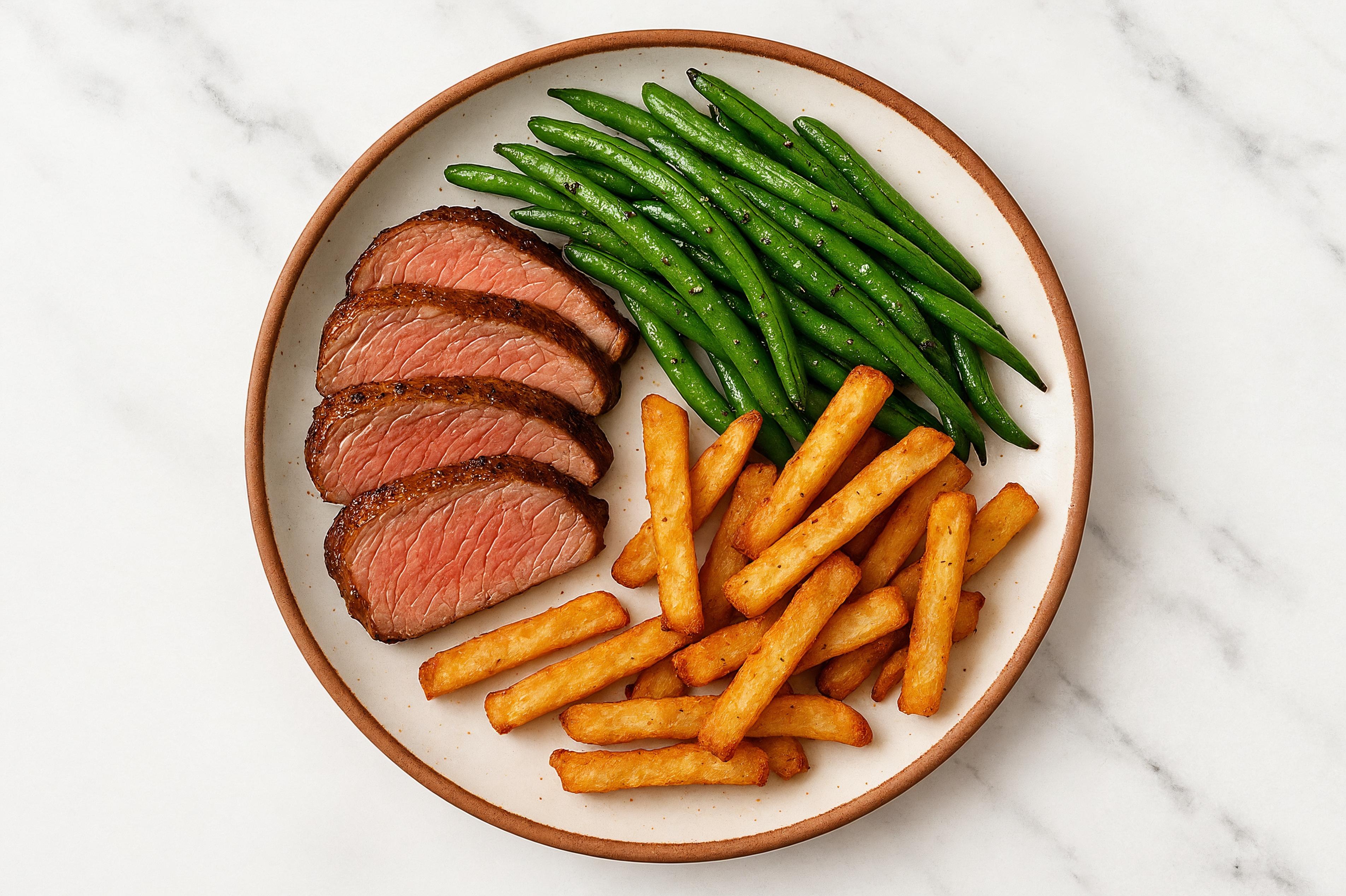 Sirloin Steak + Green Beans with Veggie Super Fries
