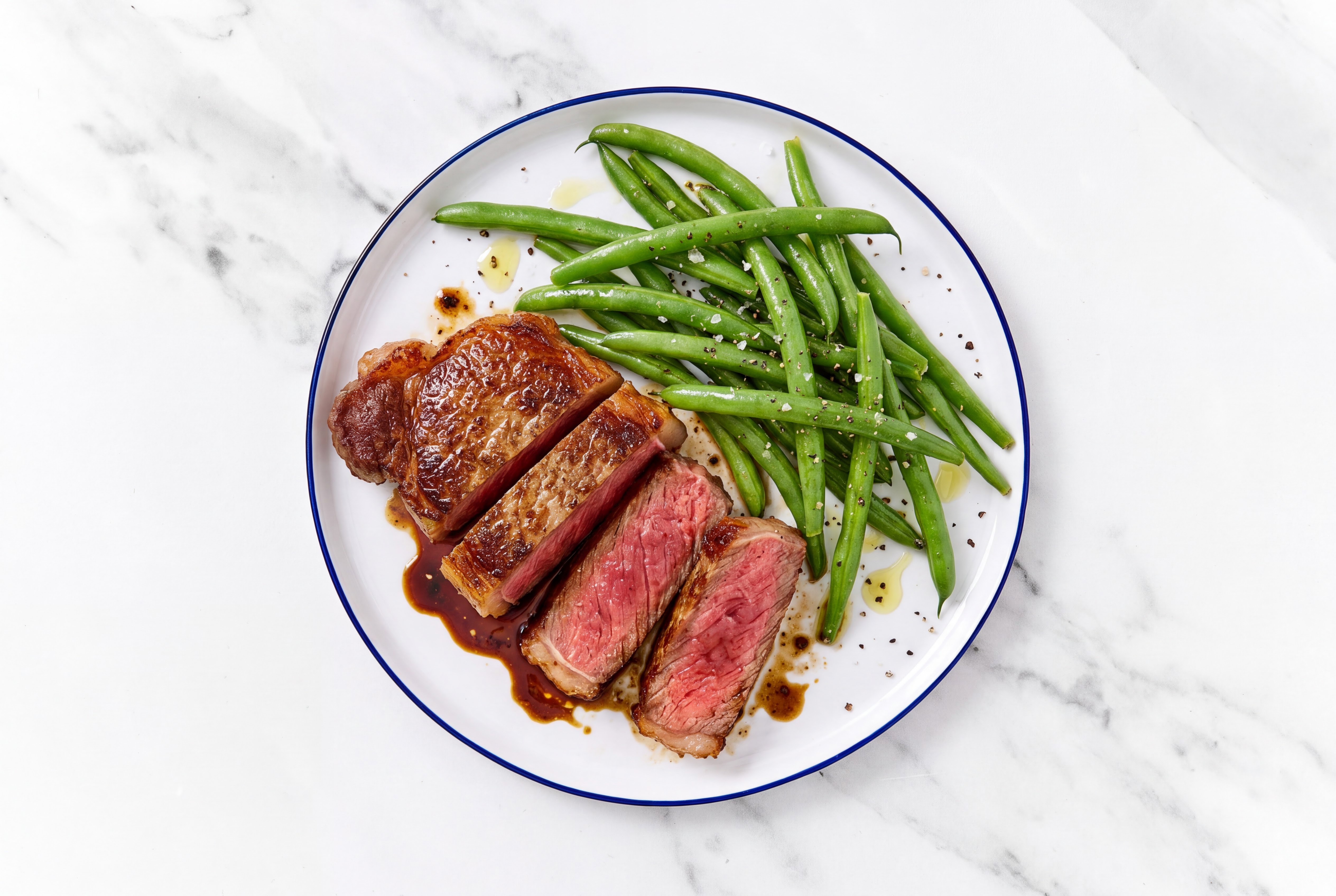 Seared Wagyu Strip Steak + Green Beans