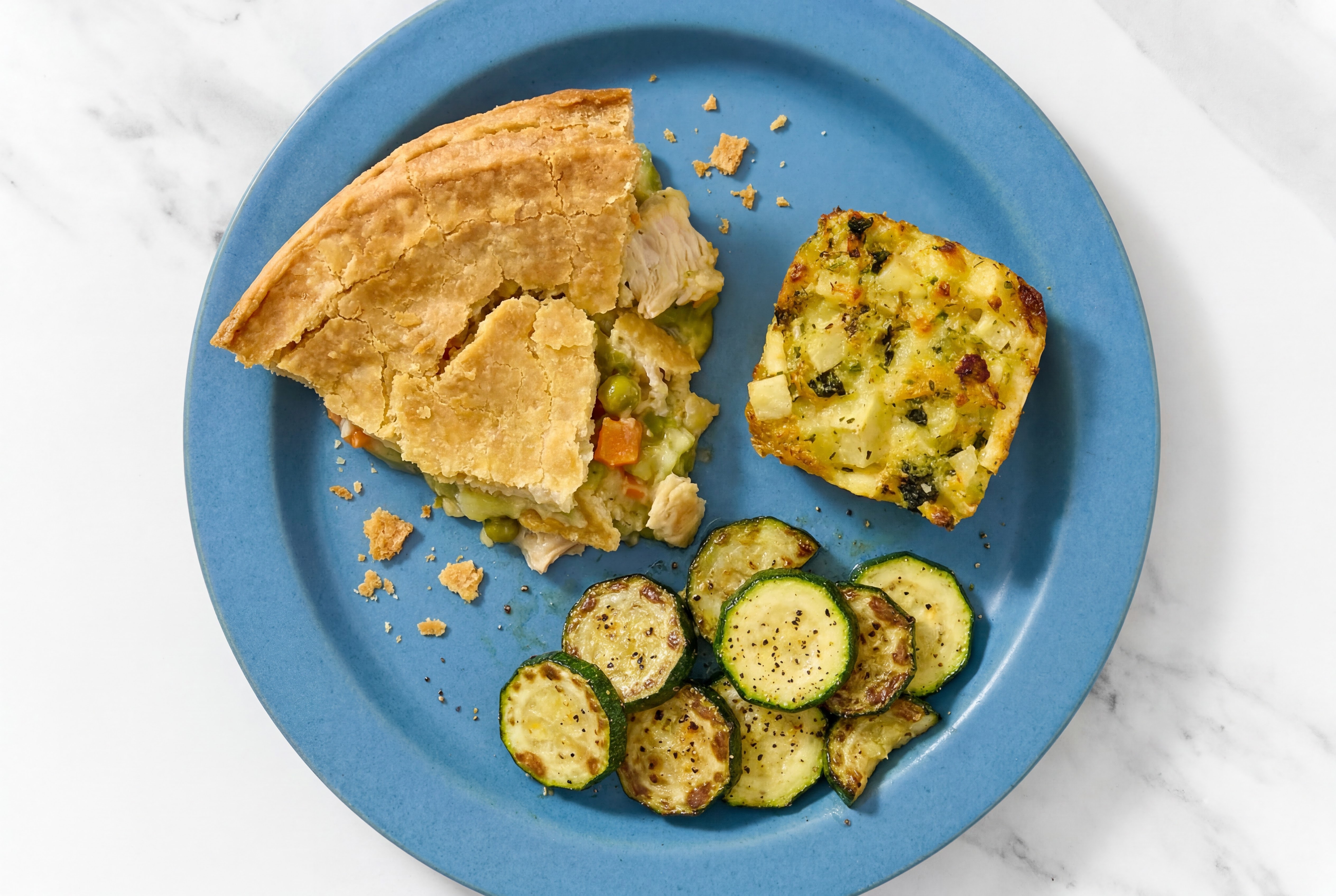 Chicken Pot Pie with Zucchini & Potato Bake