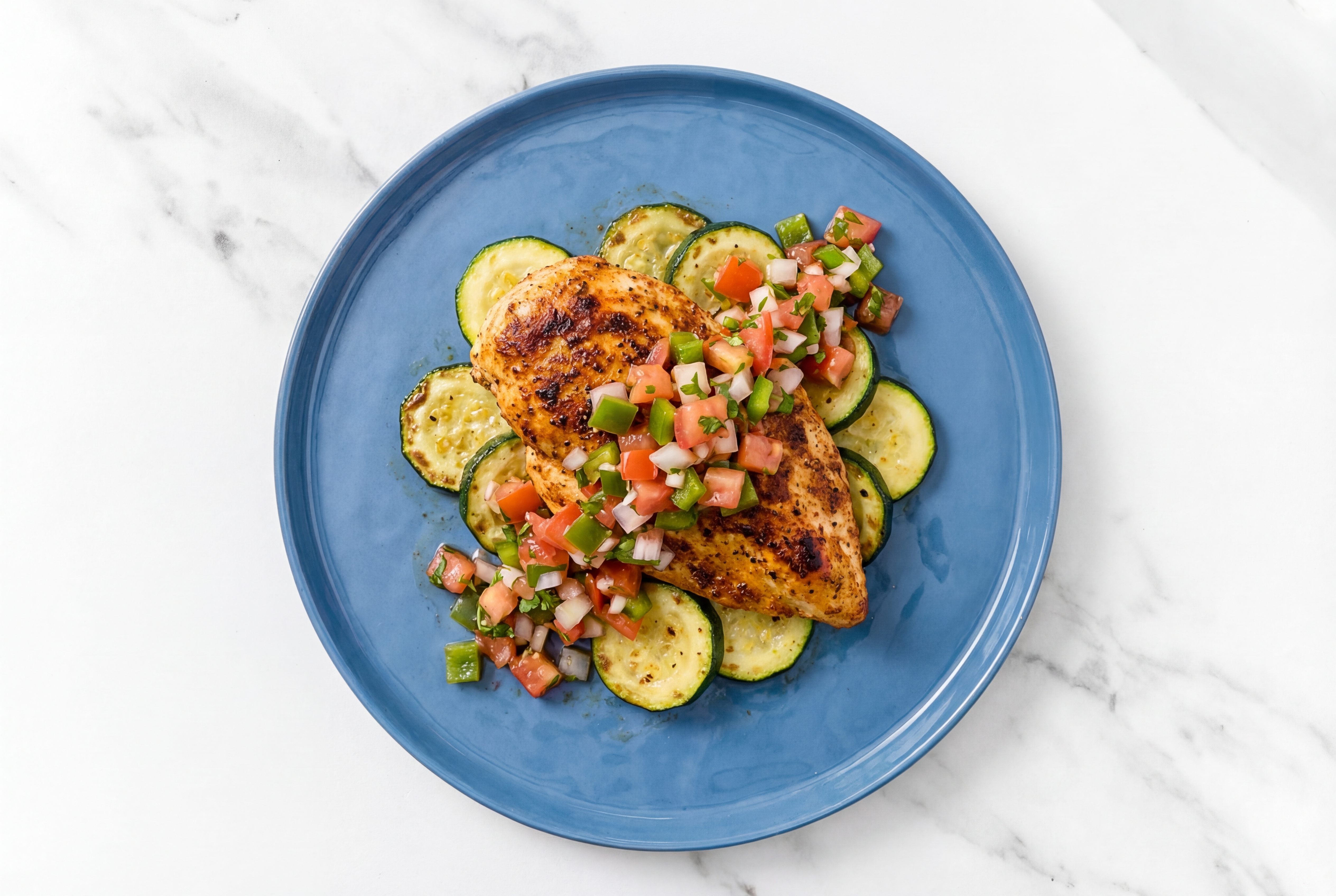 Herby  Zucchini Chicken + Salsa