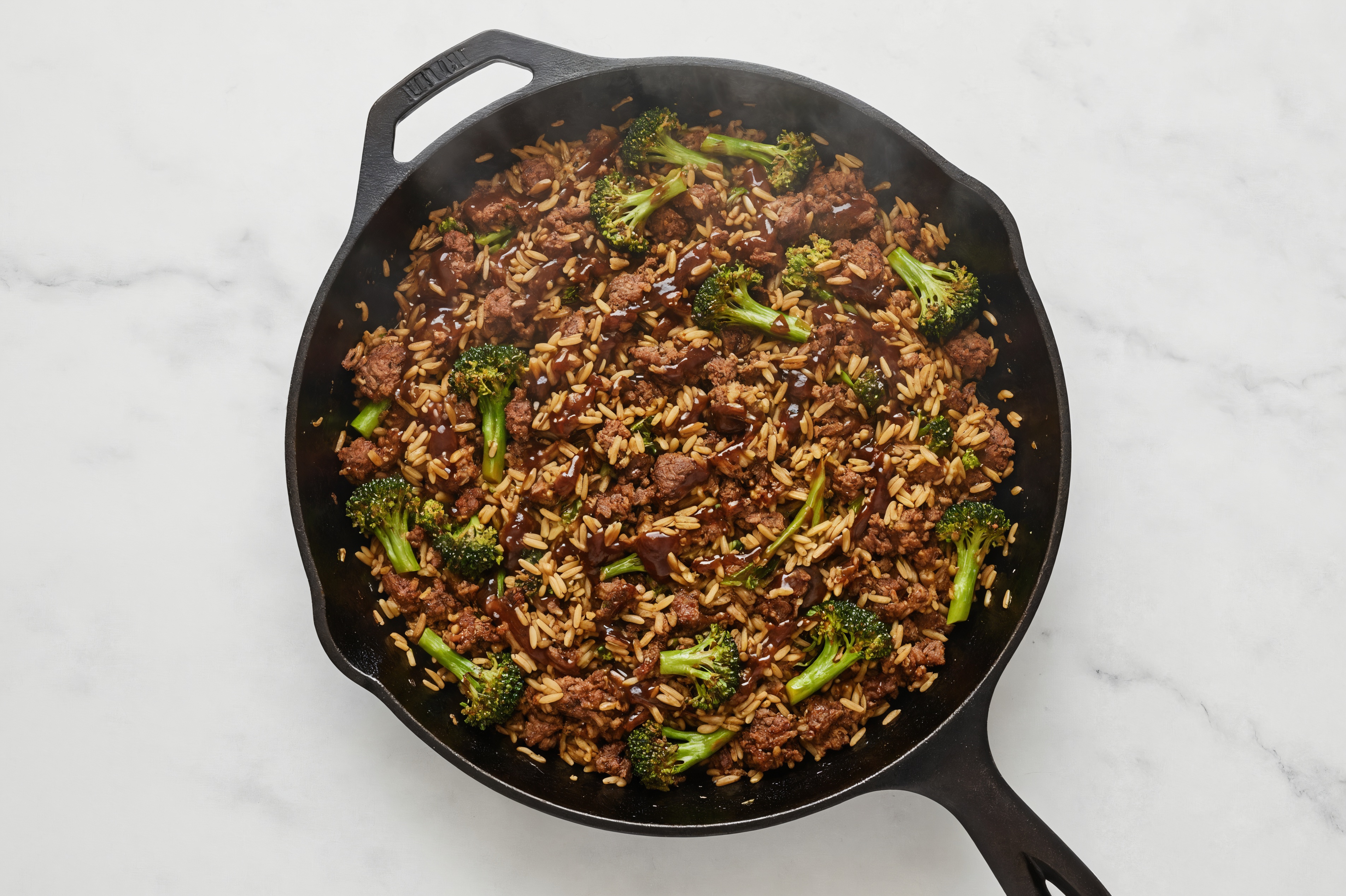 Bison + Broccoli Stir-Fry with Seasoned Jasmine Rice