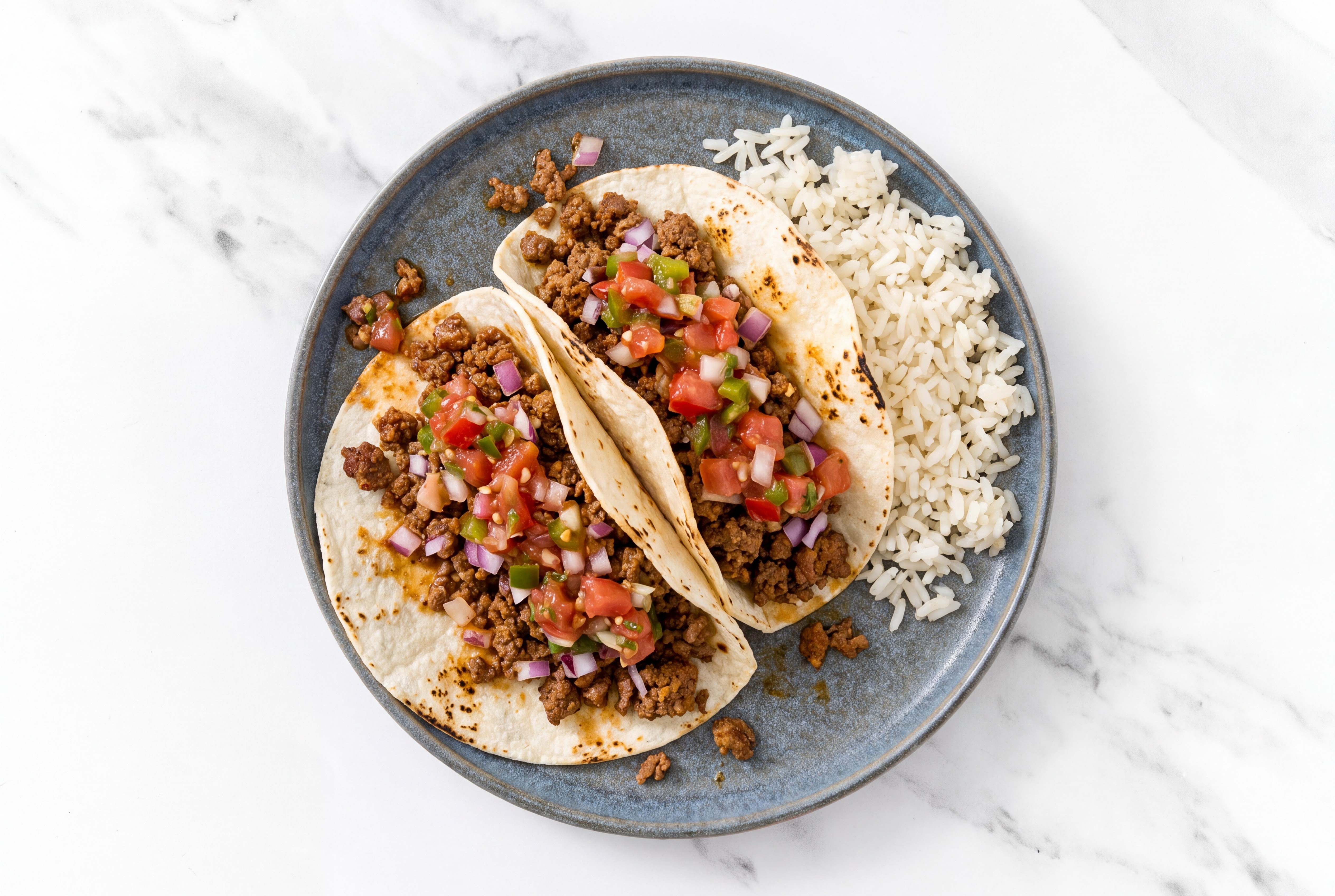 Classic Beef Tacos + Rice