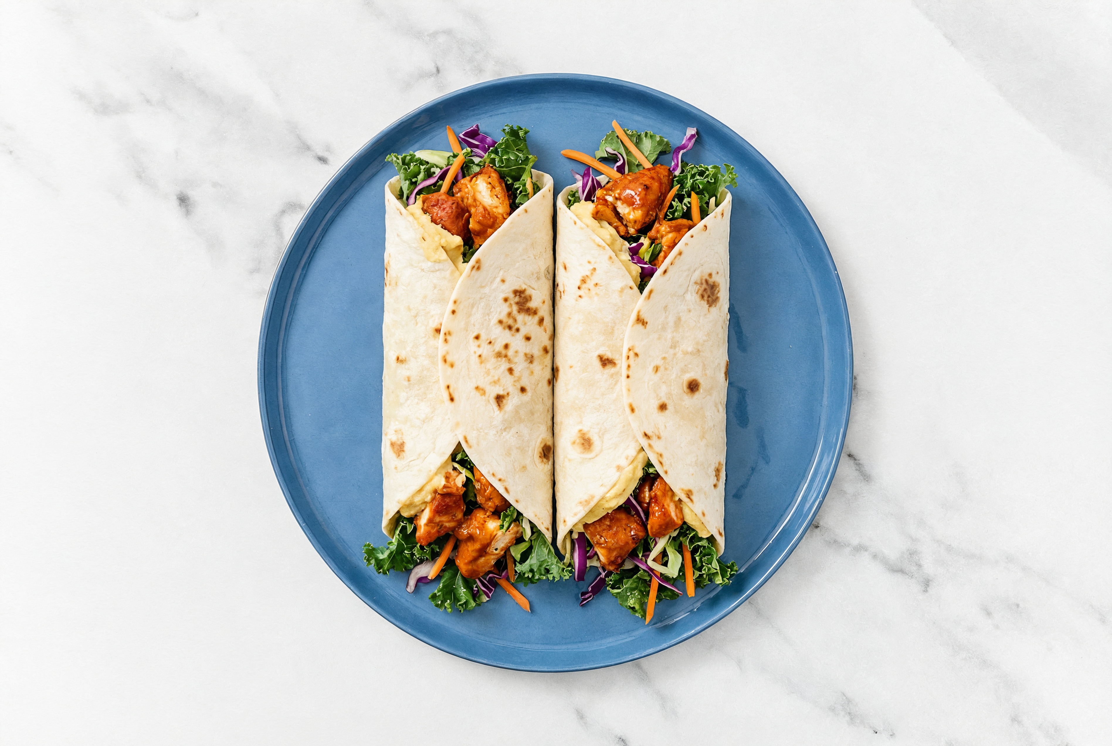Tandoori Chicken + Lemony Hummus Wraps