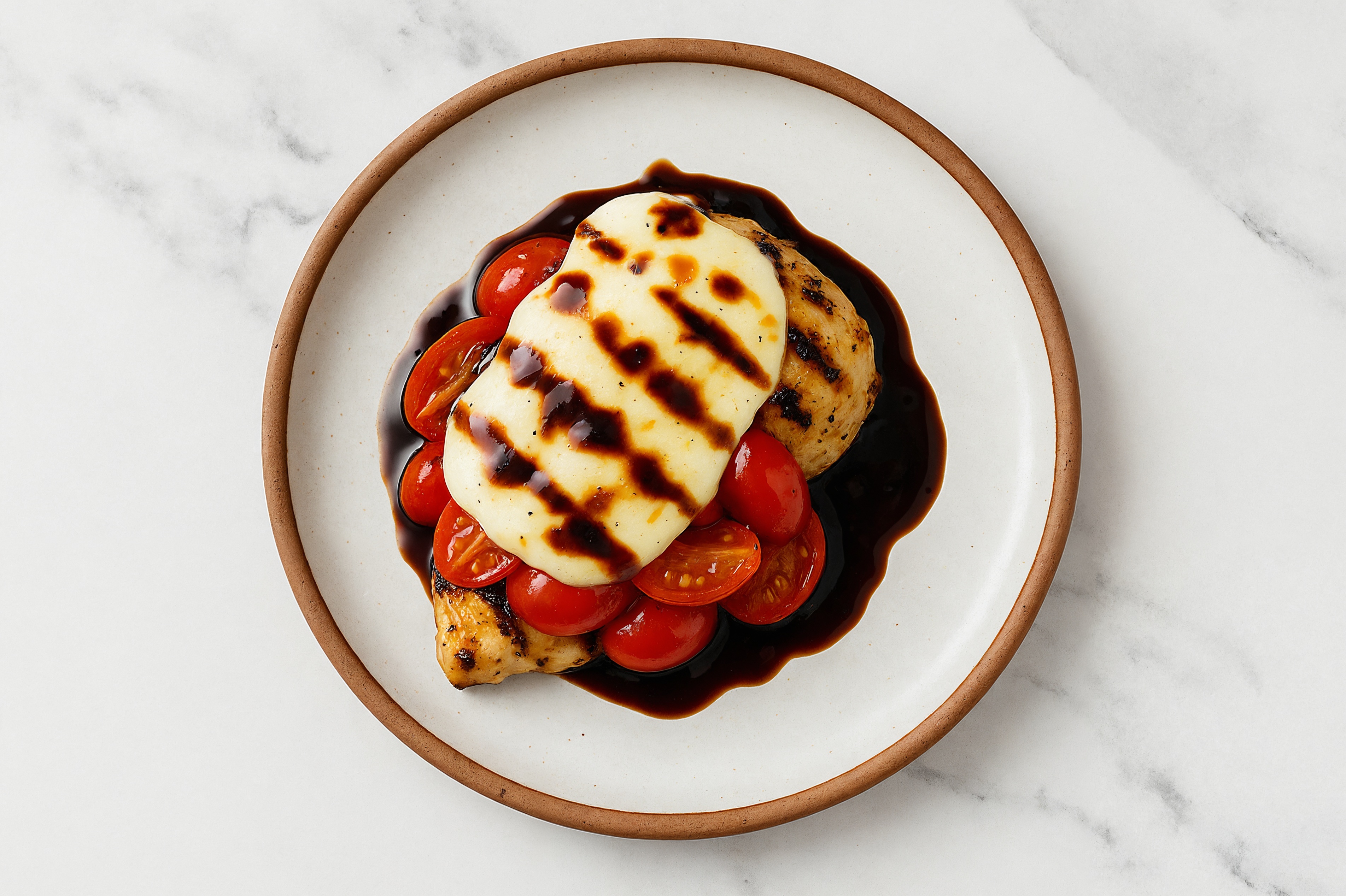 Baked Caprese Chicken with Mozzarella Ball