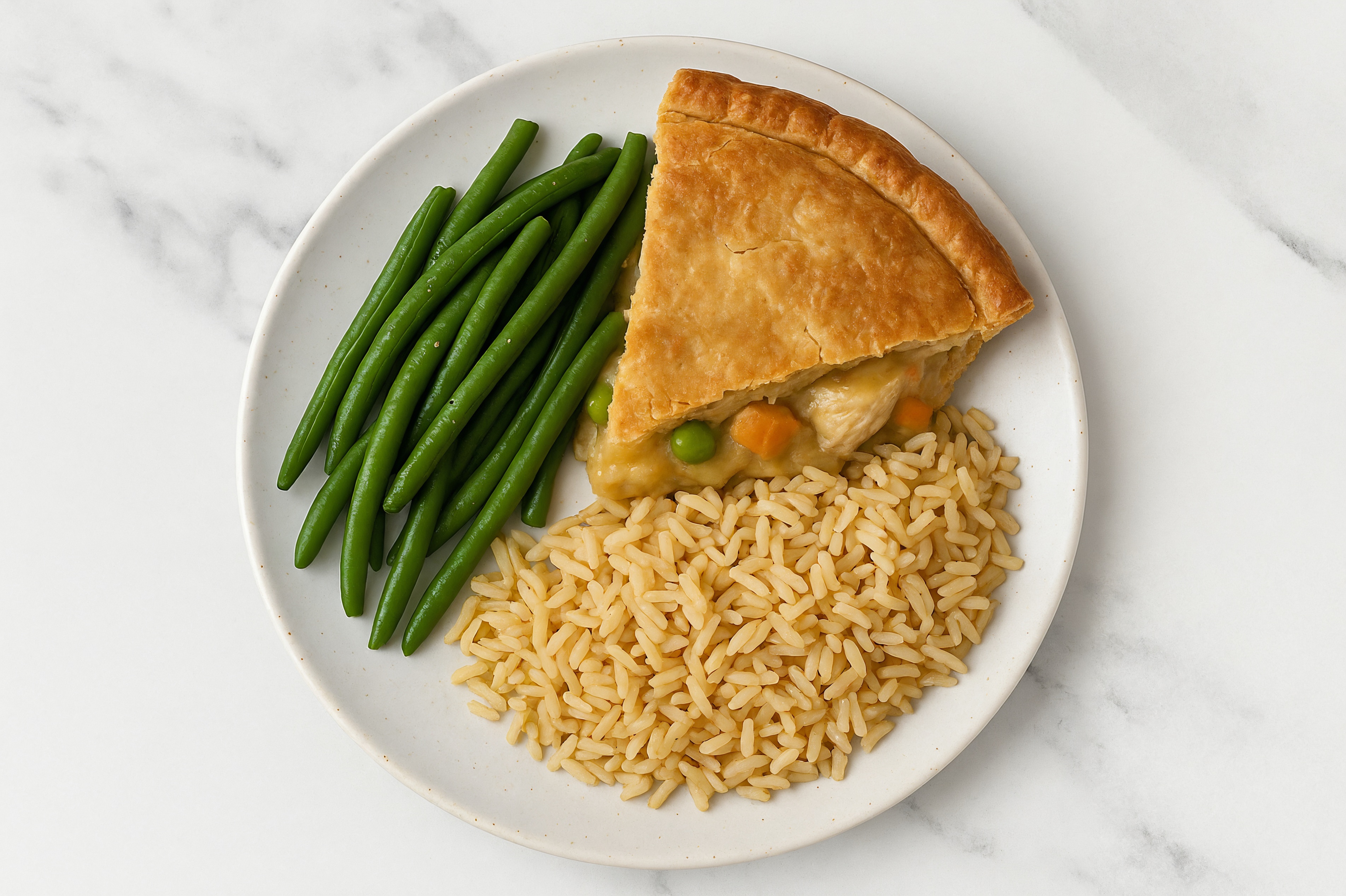 Chicken Pot Pie with Green Beans & Bone Broth Rice