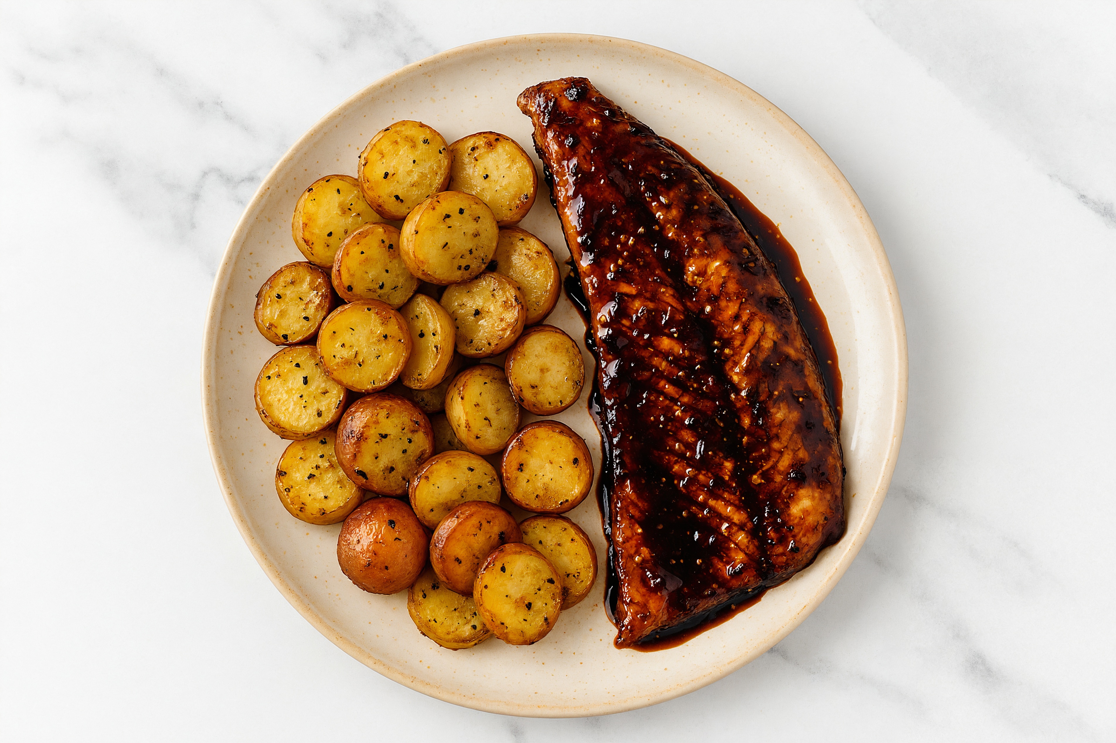 Teriyaki Sheet Pan Trout & Creamer Potatoes