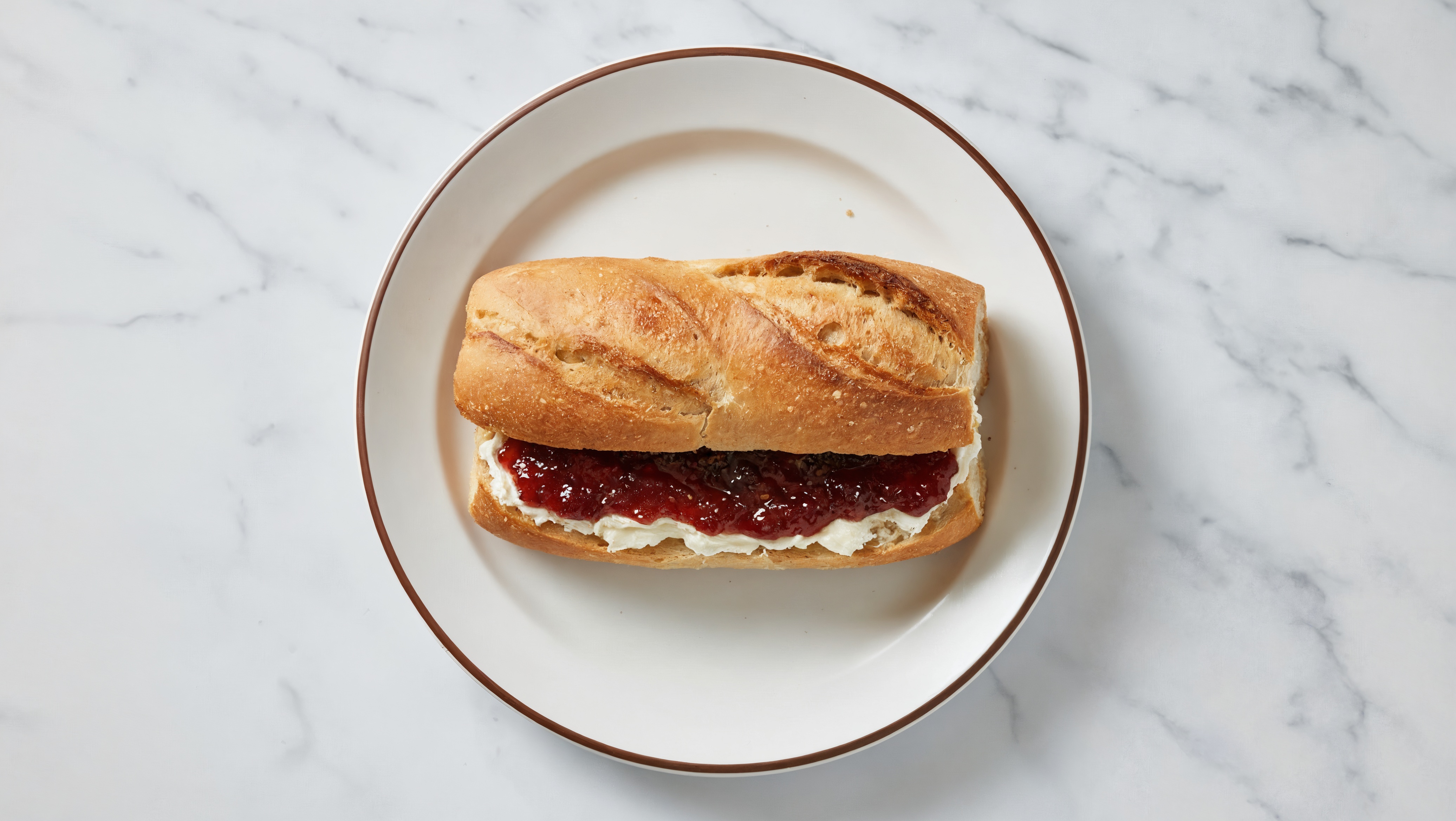 Dairy-Free Cream Cheese + Strawberry Jam Baguette
