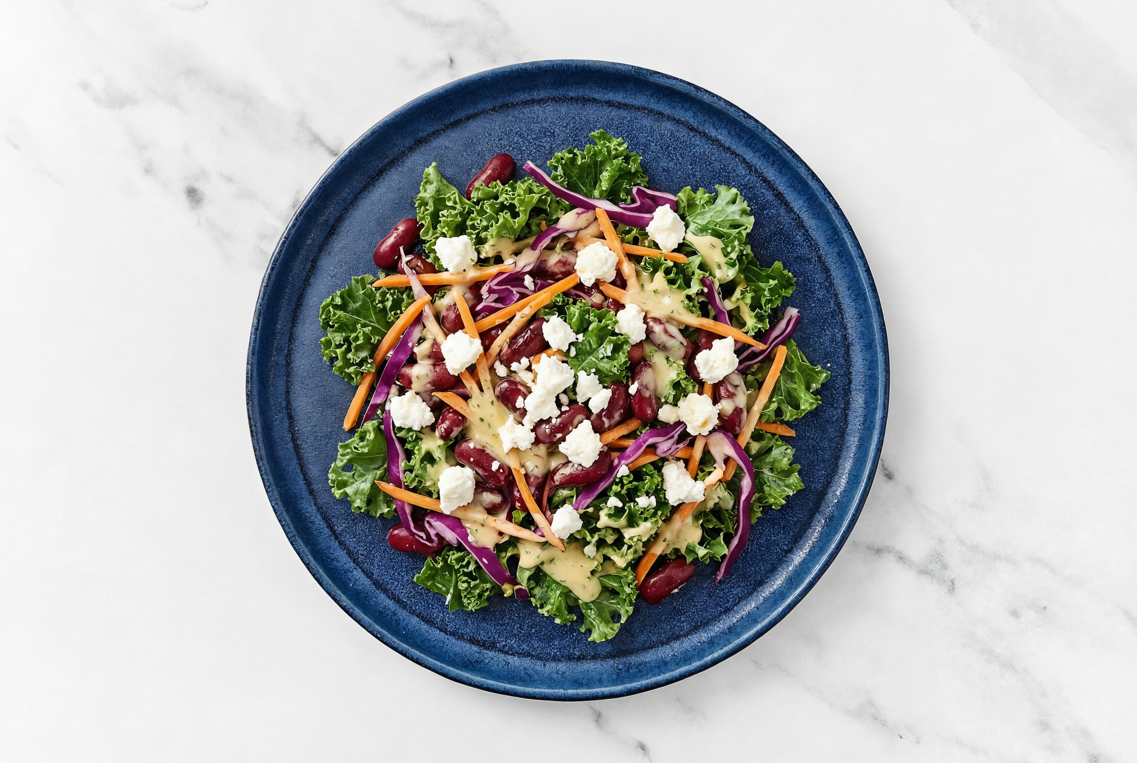 Rainbow Veggie Salad with Feta + Kidney Beans