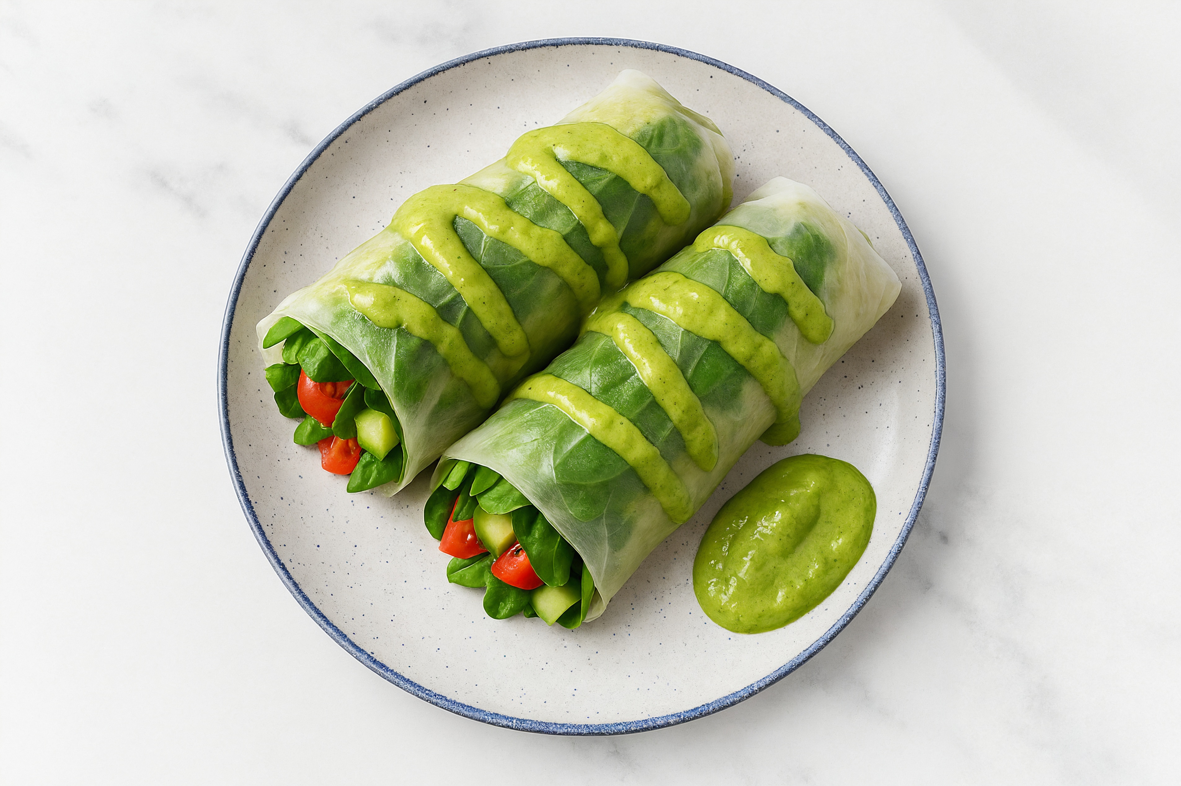 Garden Veggie Summer Rolls with Baby Spinach