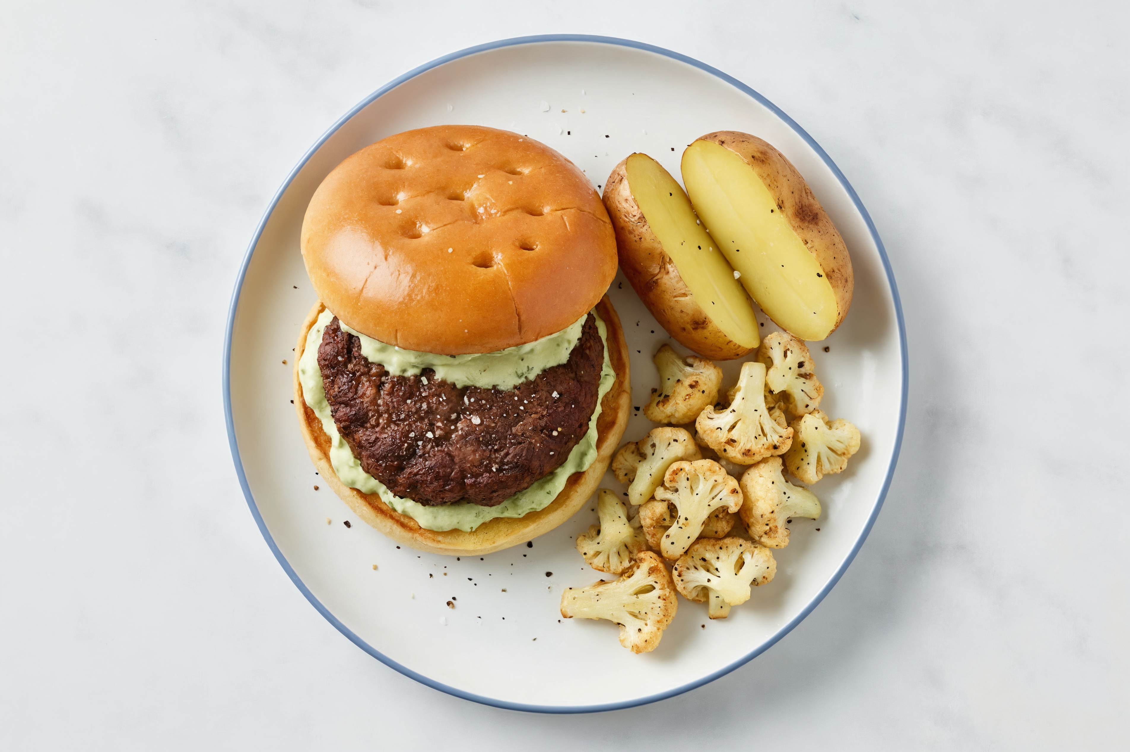 Jalapeño Black Bean Burger on Brioche with Cauliflower