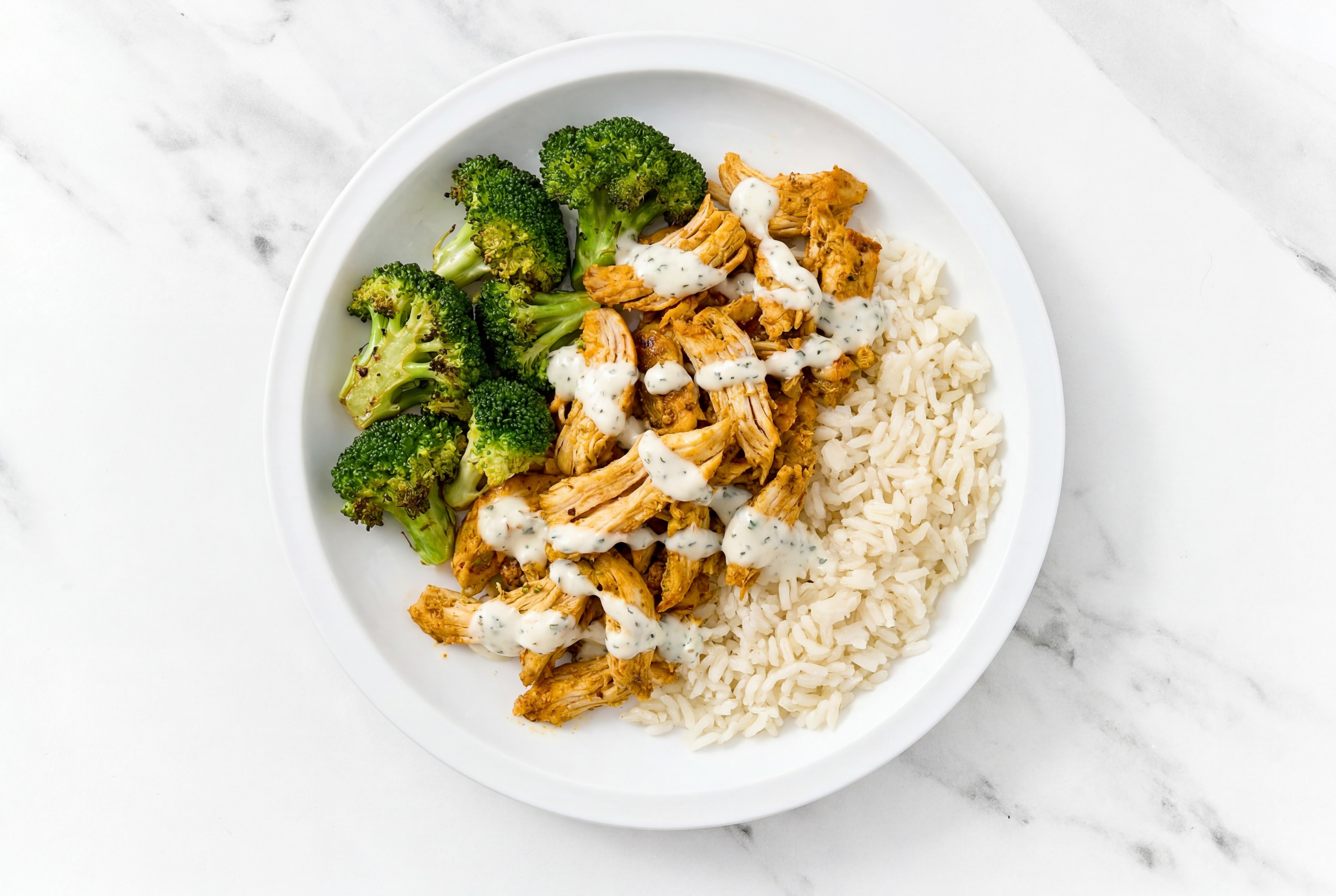  Creamy Garlic Shawarma Chicken Long Grain White Rice Bowl