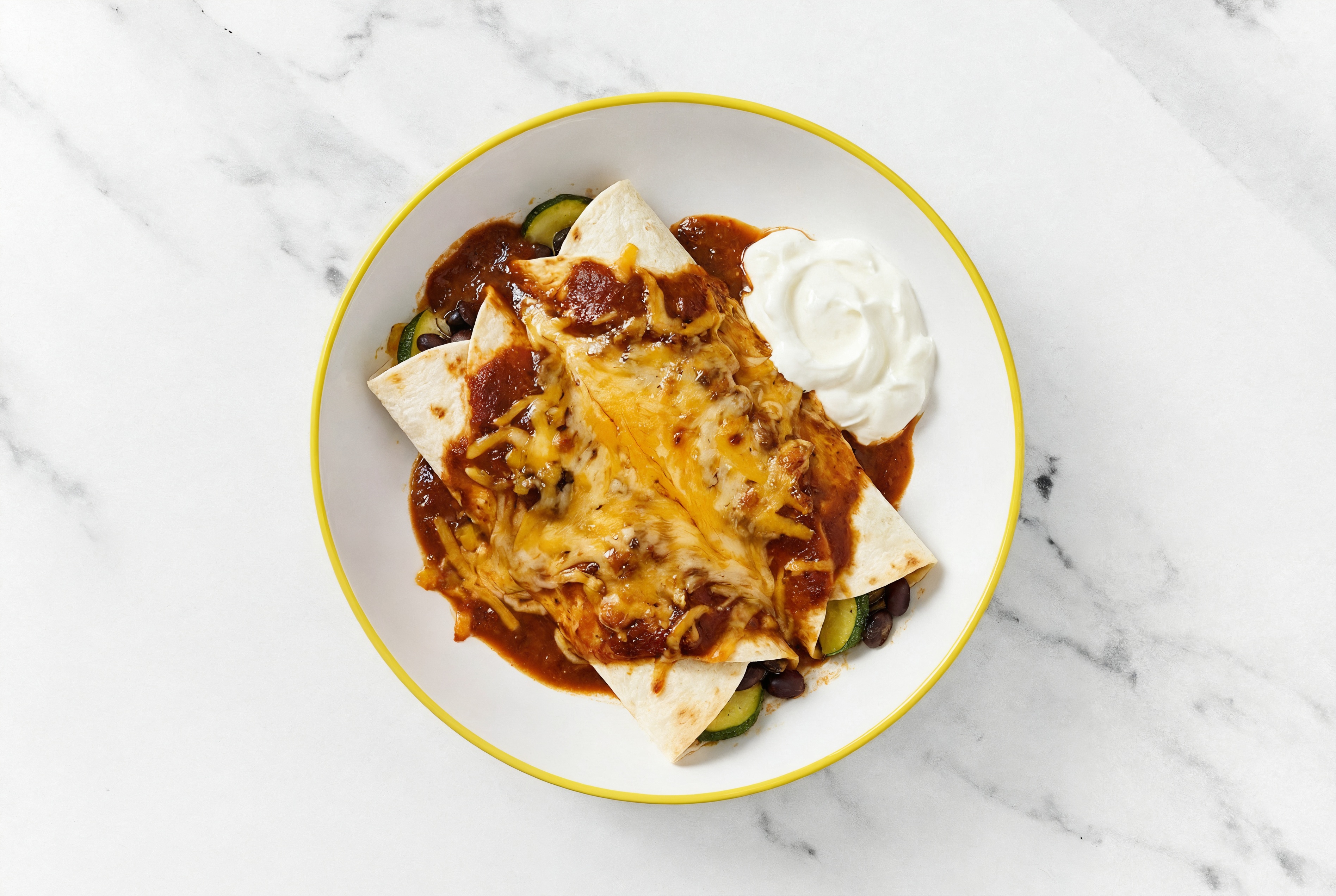  Black Bean + Zucchini Enchiladas