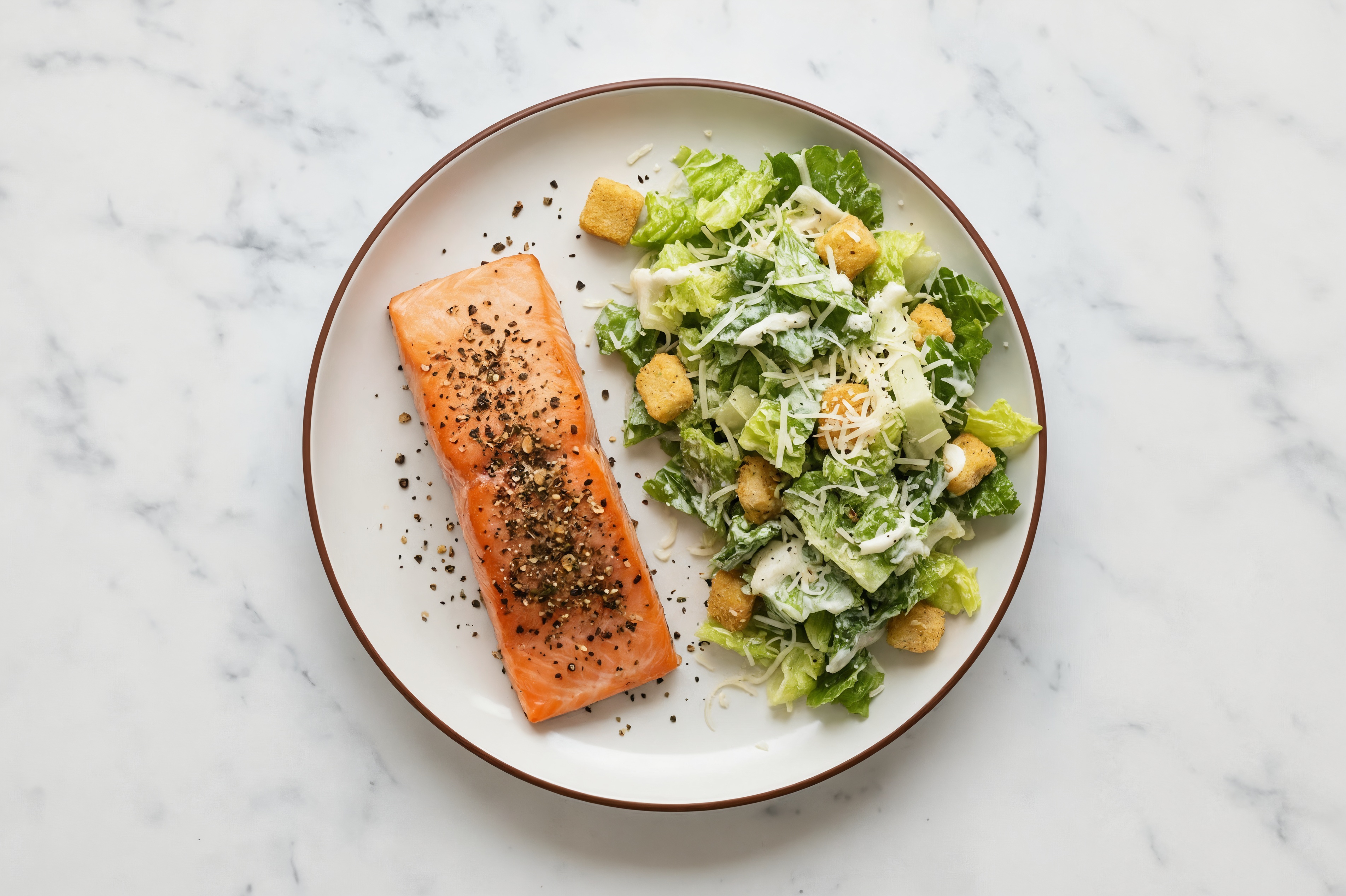 Balsamic Aioli Salmon + Caesar Salad