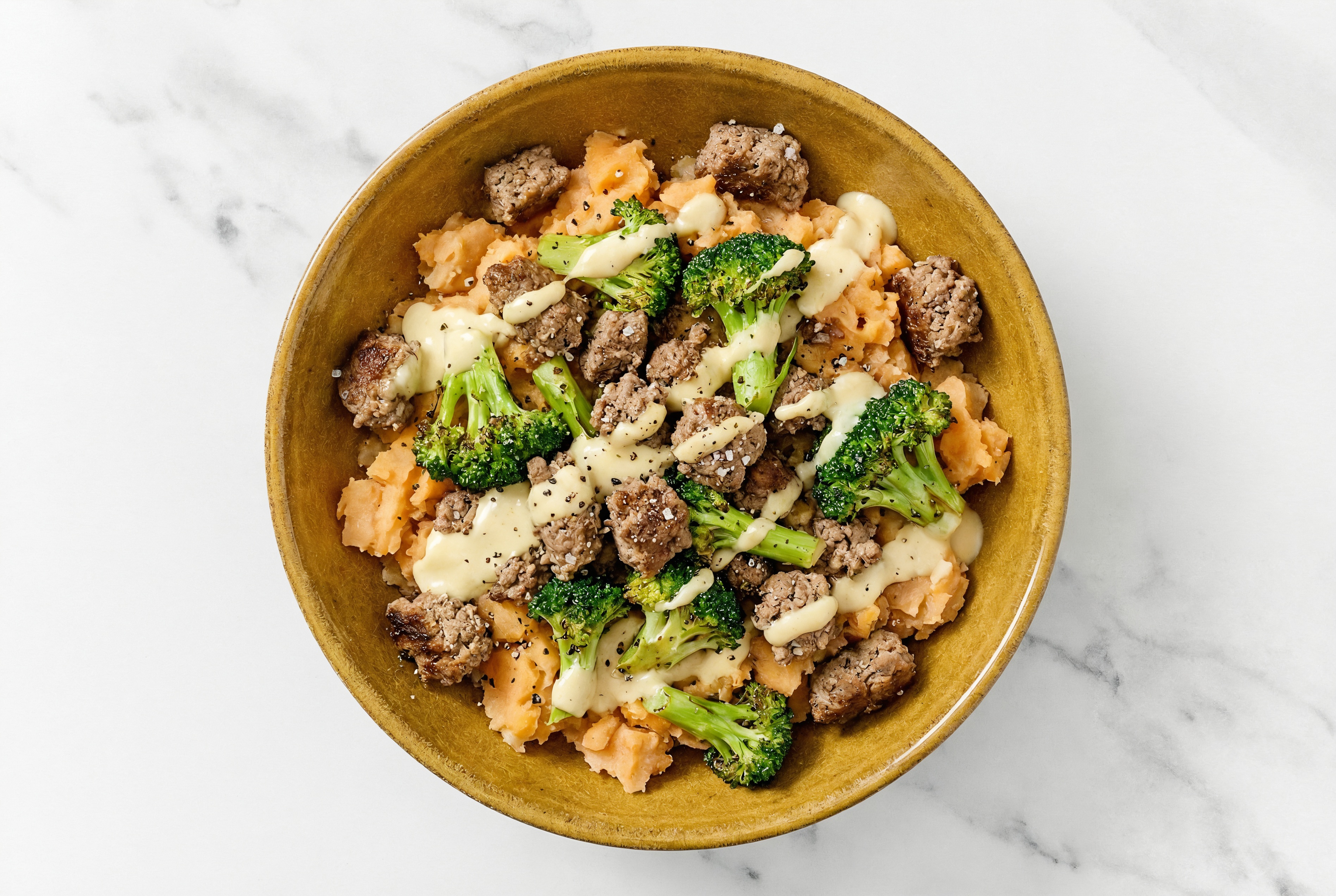 Creamy Horseradish Bison + Broccoli Bunches