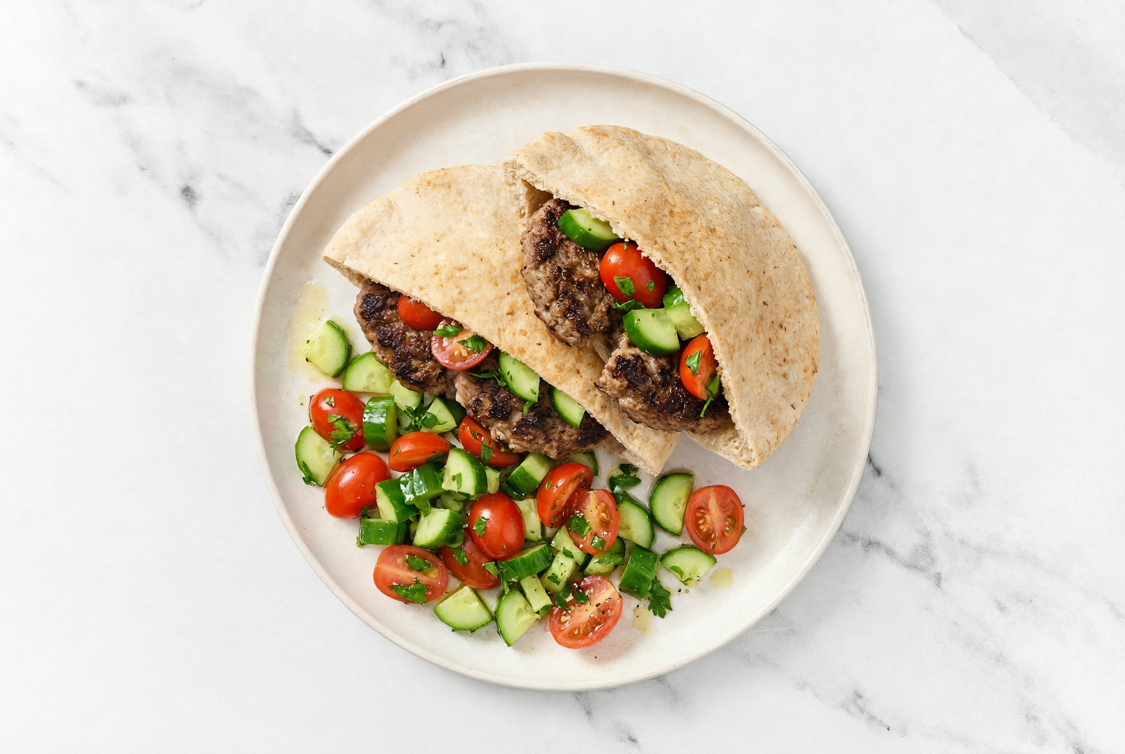 Mediterranean Burger on Pita