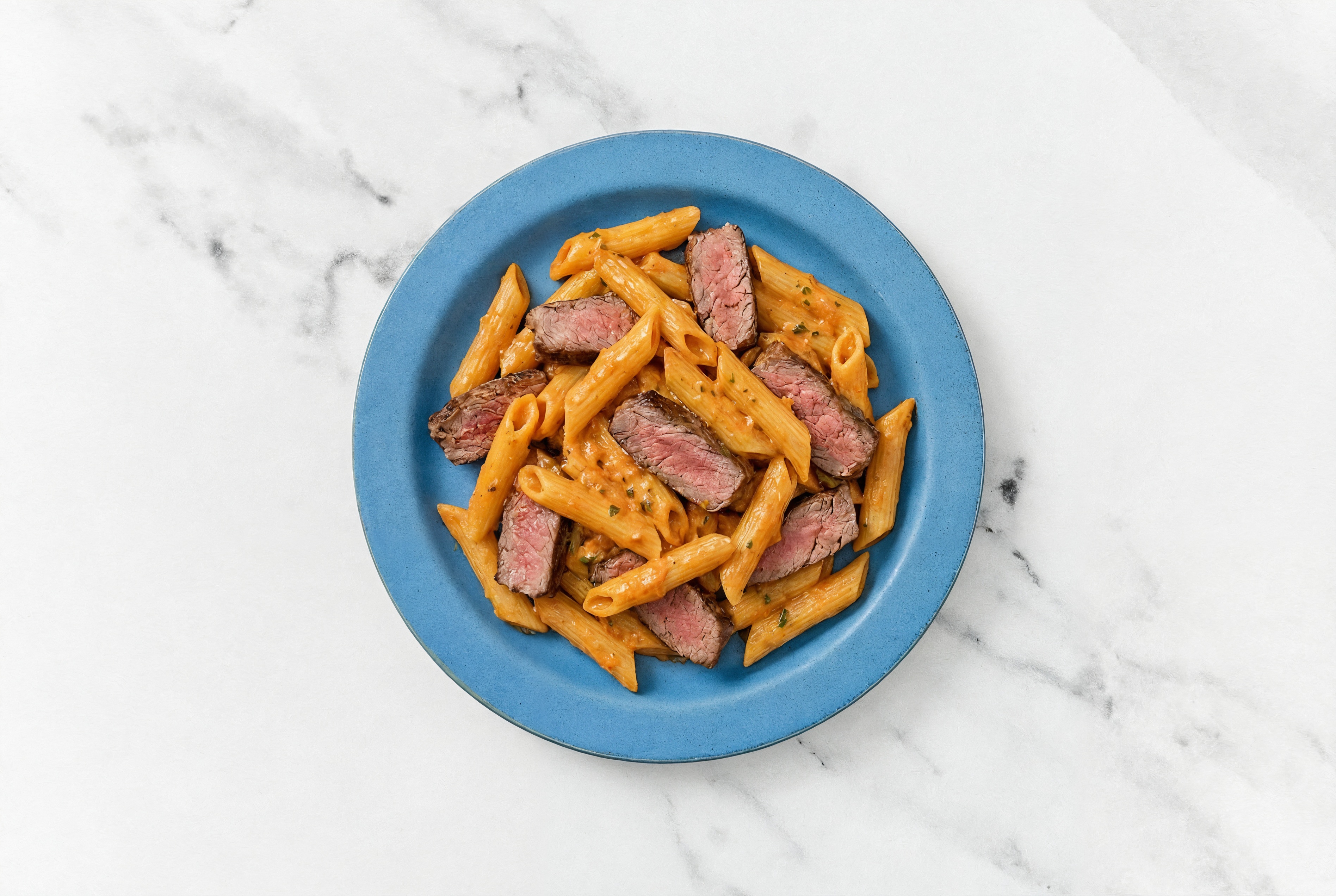 Sirloin Steak Pasta alla Vodka with Sourdough Penne Rigate
