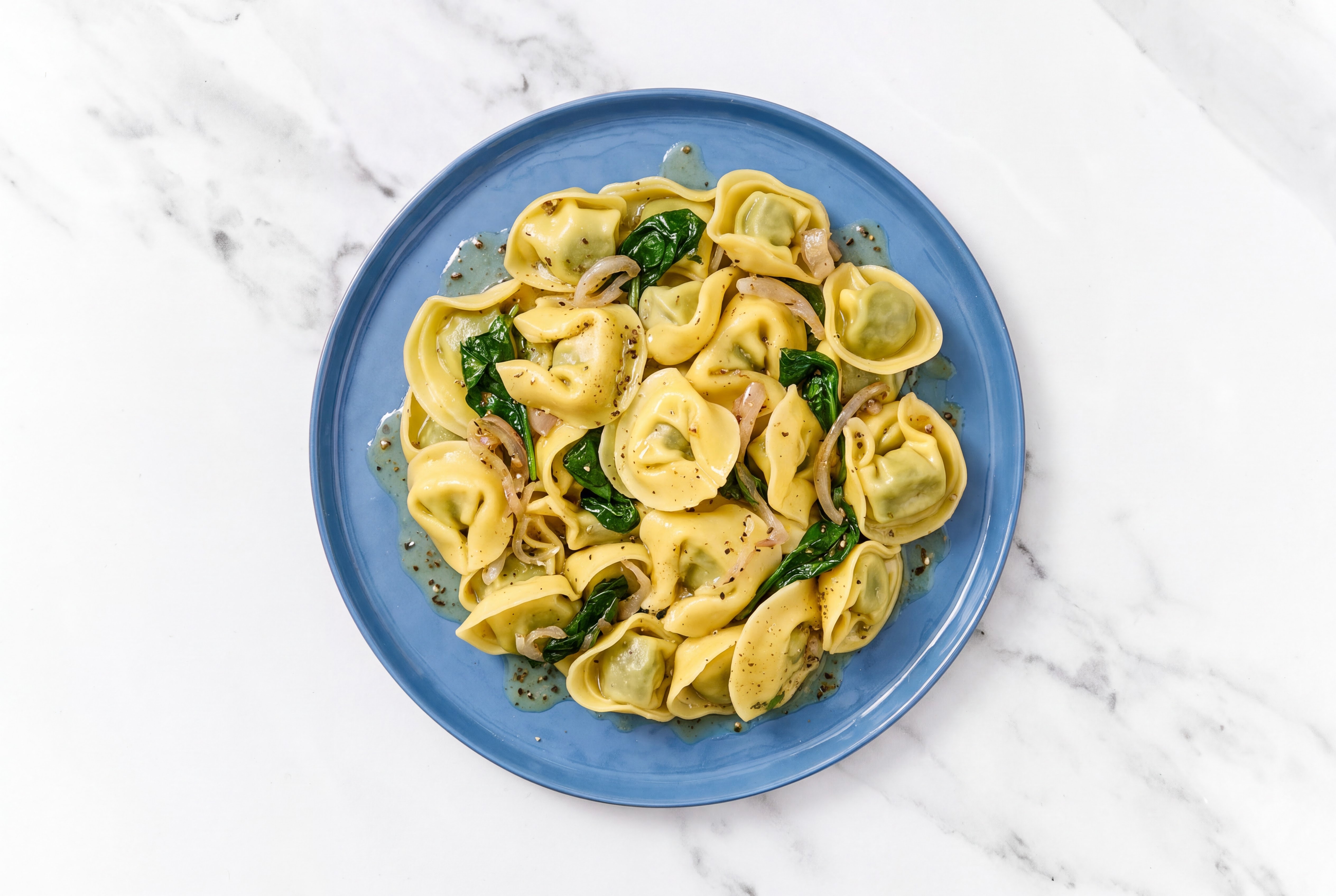 Tortellini with Herb Butter with Baby Spinach