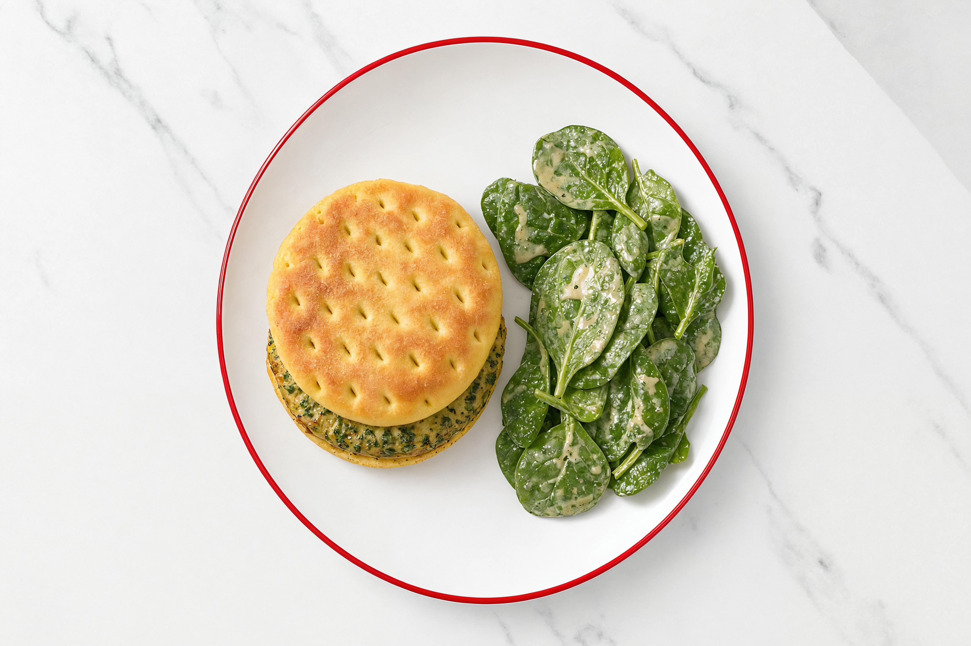 Garden Feta Turkey Burger + Side Caesar Salad with Baby Spinach