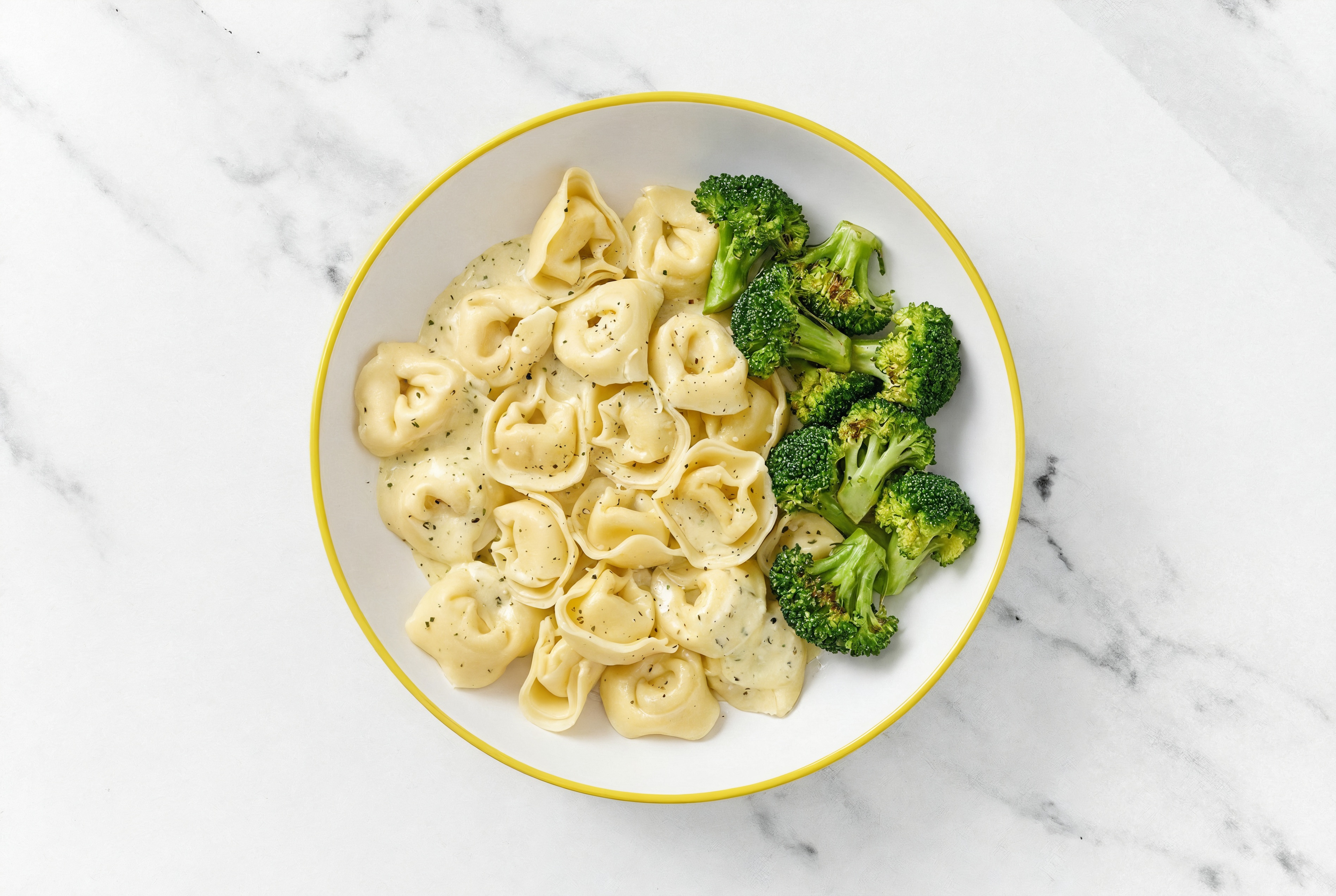 Herb Cream Cheese Tortelloni + Broccoli