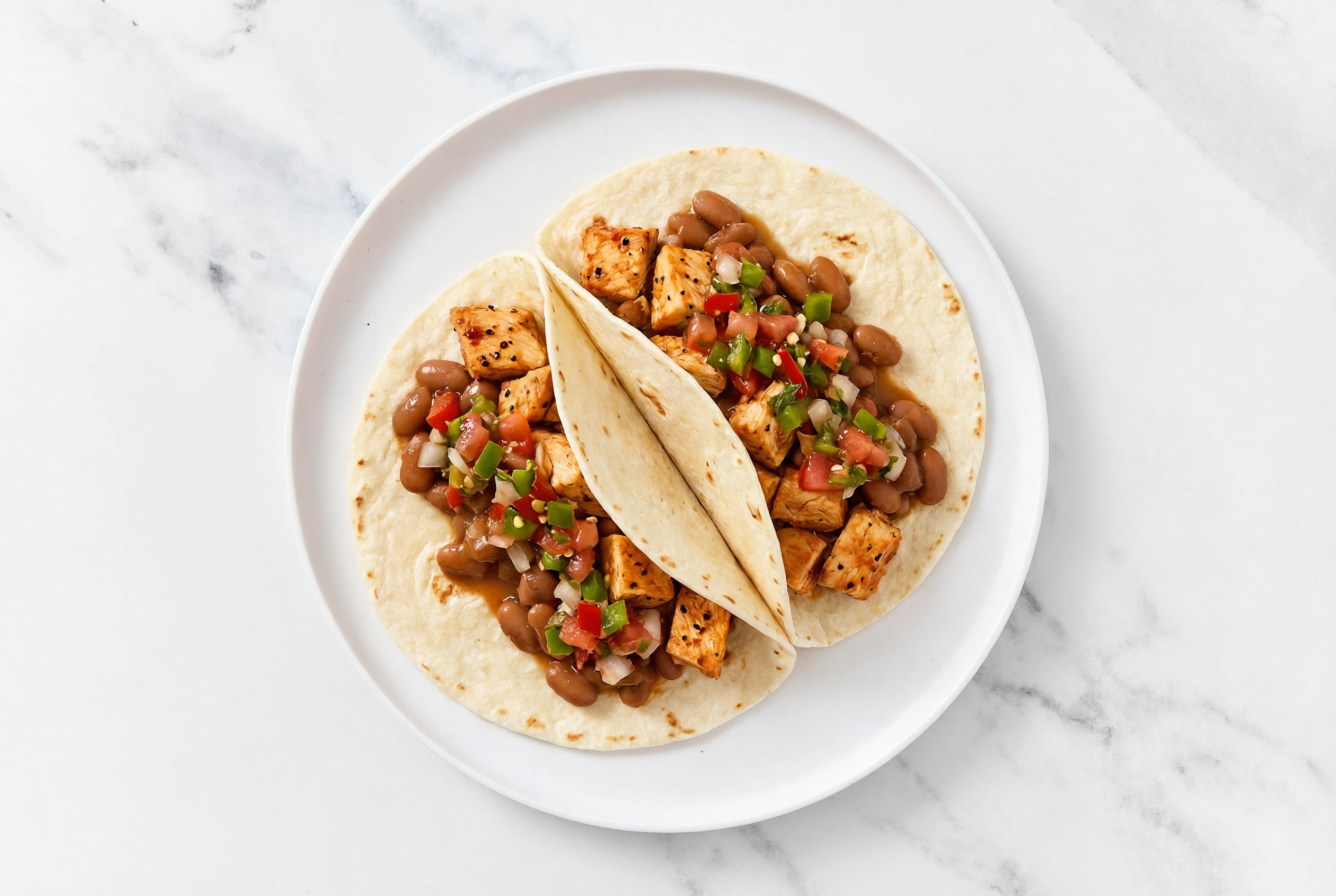 Chipotle Chicken Tacos with Pico De Gallo & Pinto Beans