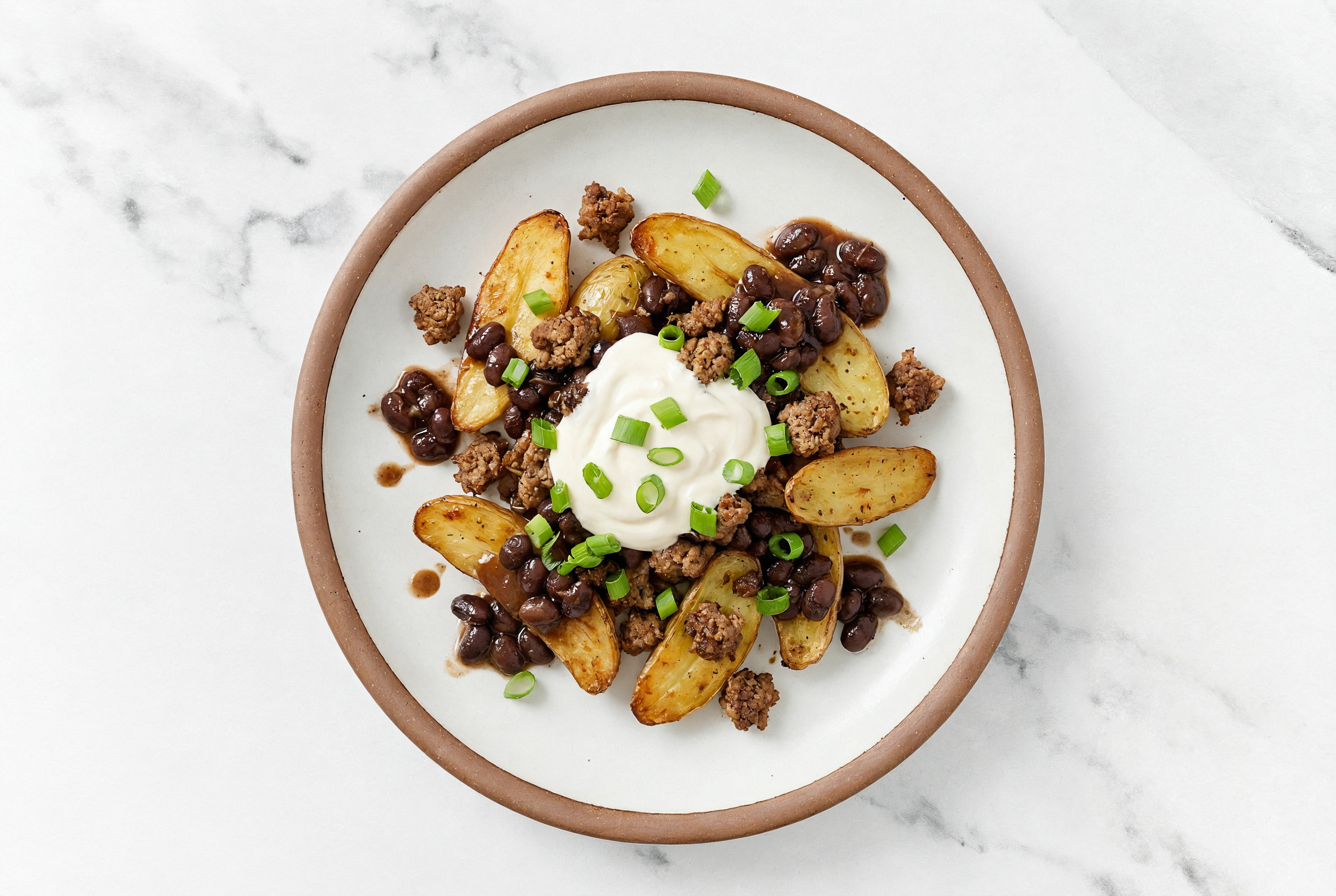 Black Bean Bison Loaded Potato Bake