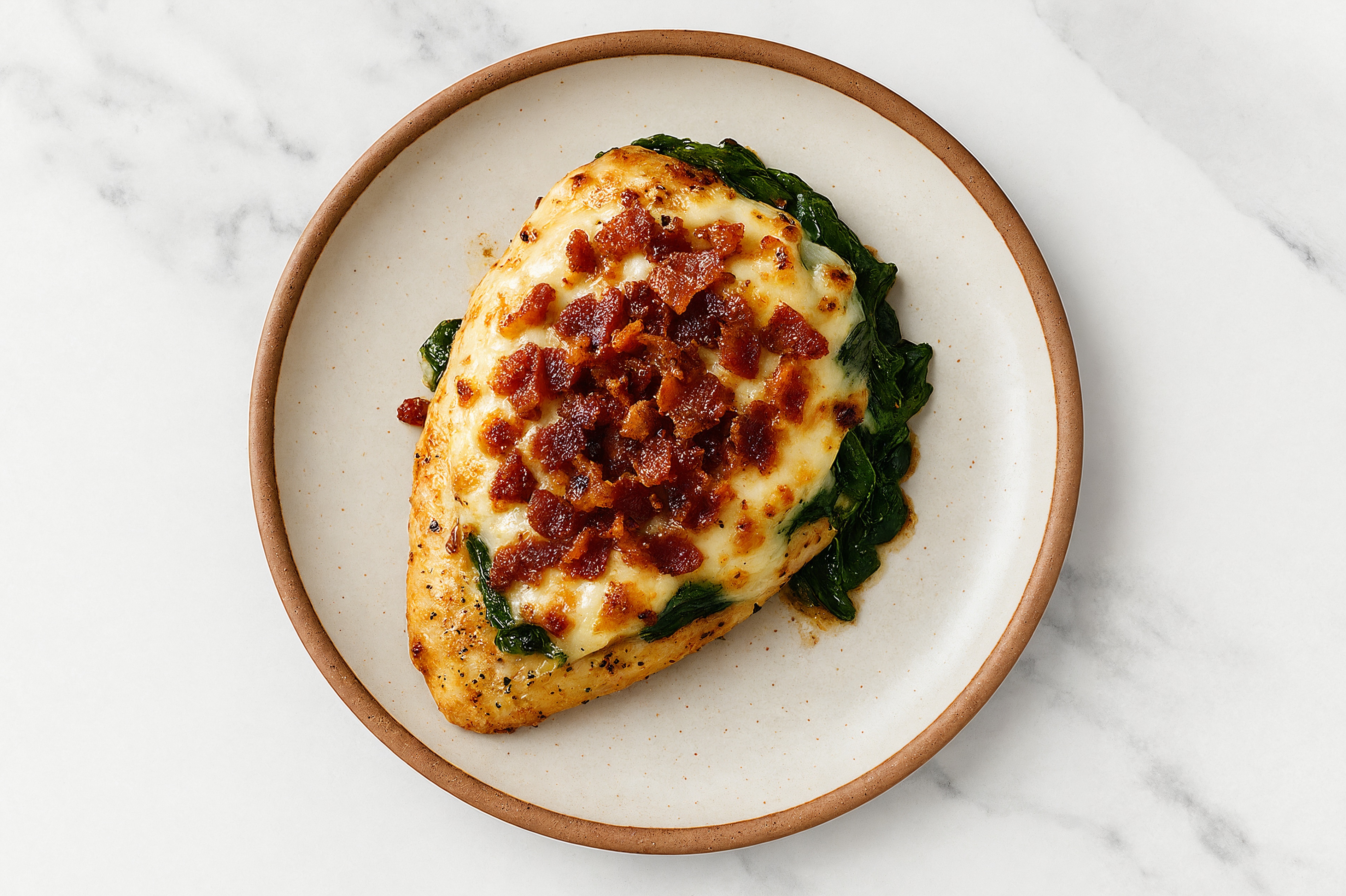 Hearty Cheesy Honey Herb Baked Chicken with Maple Bourbon Pork Bacon