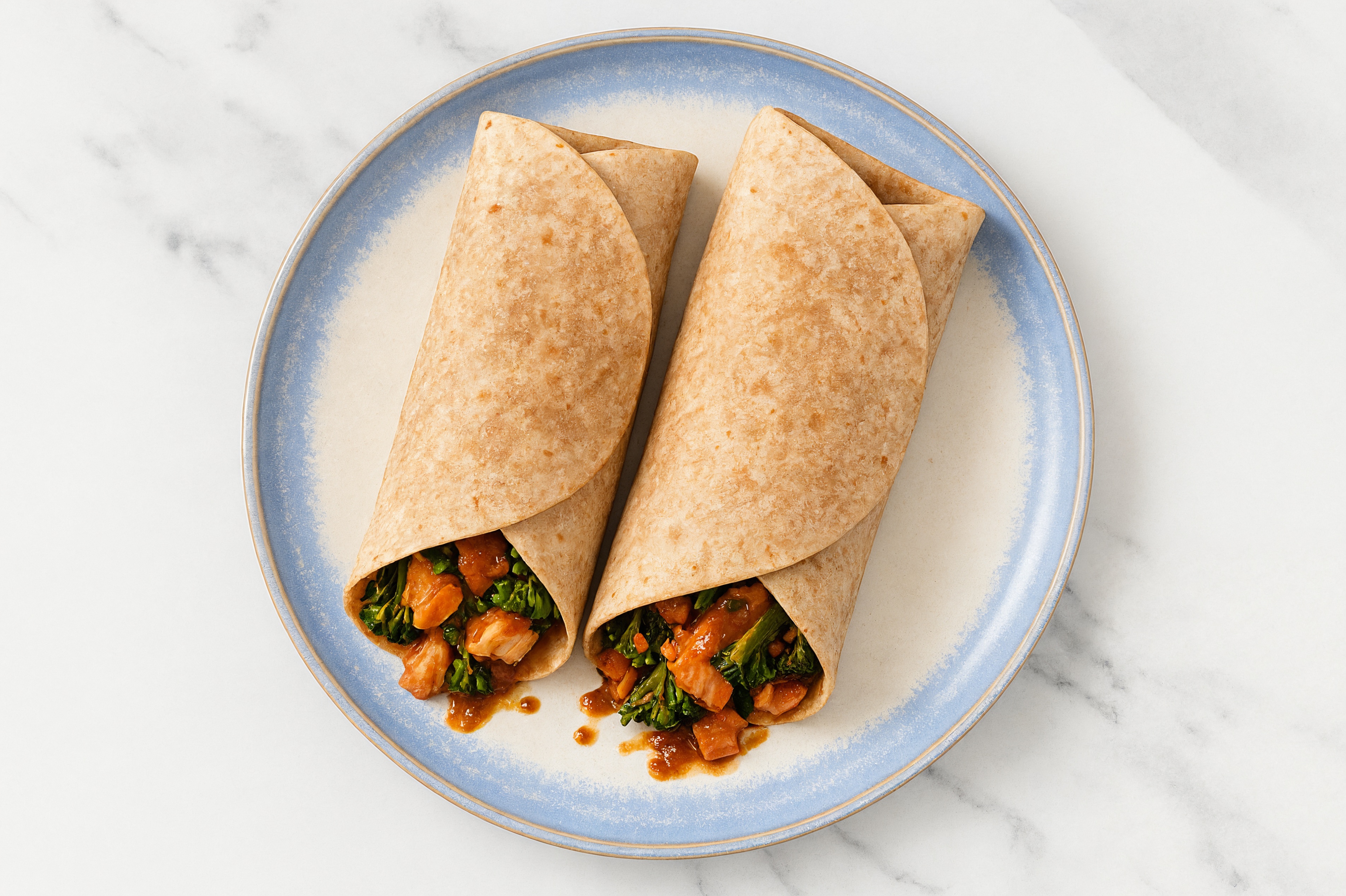 Sesame Ginger Salmon + Broccoli Wrap
