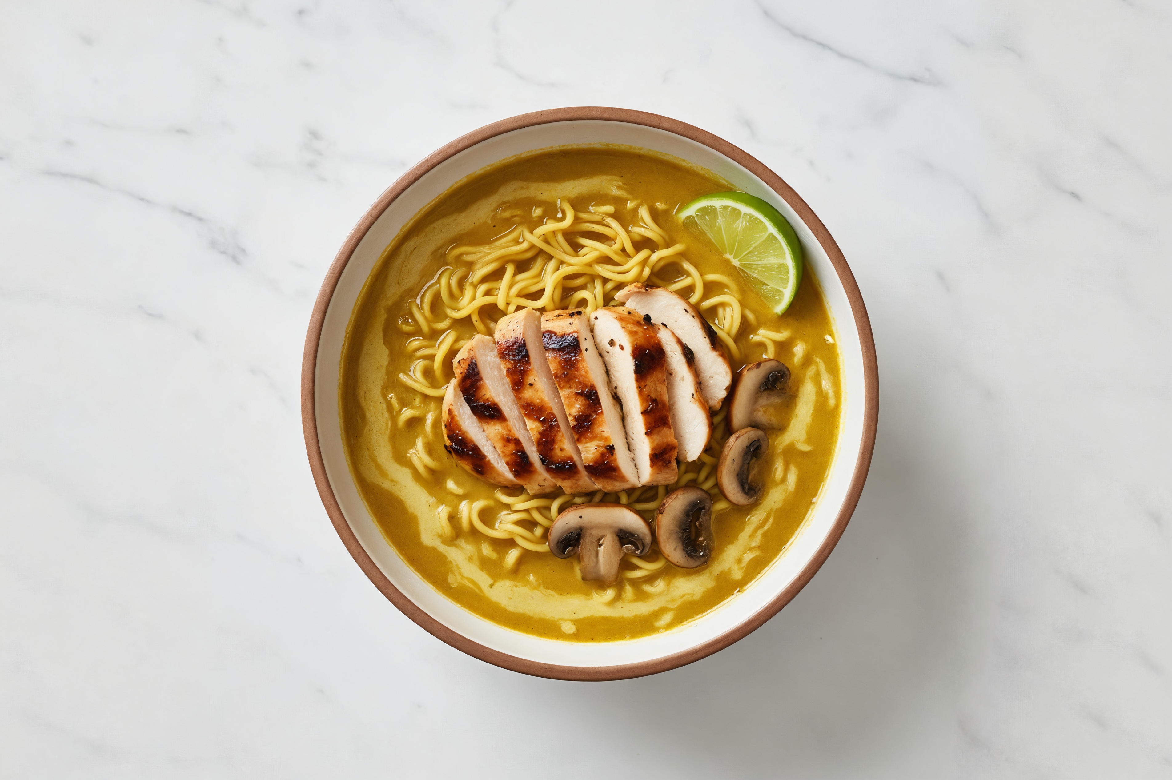 Coconut Curry Chicken + Mushroom Thai Ramen