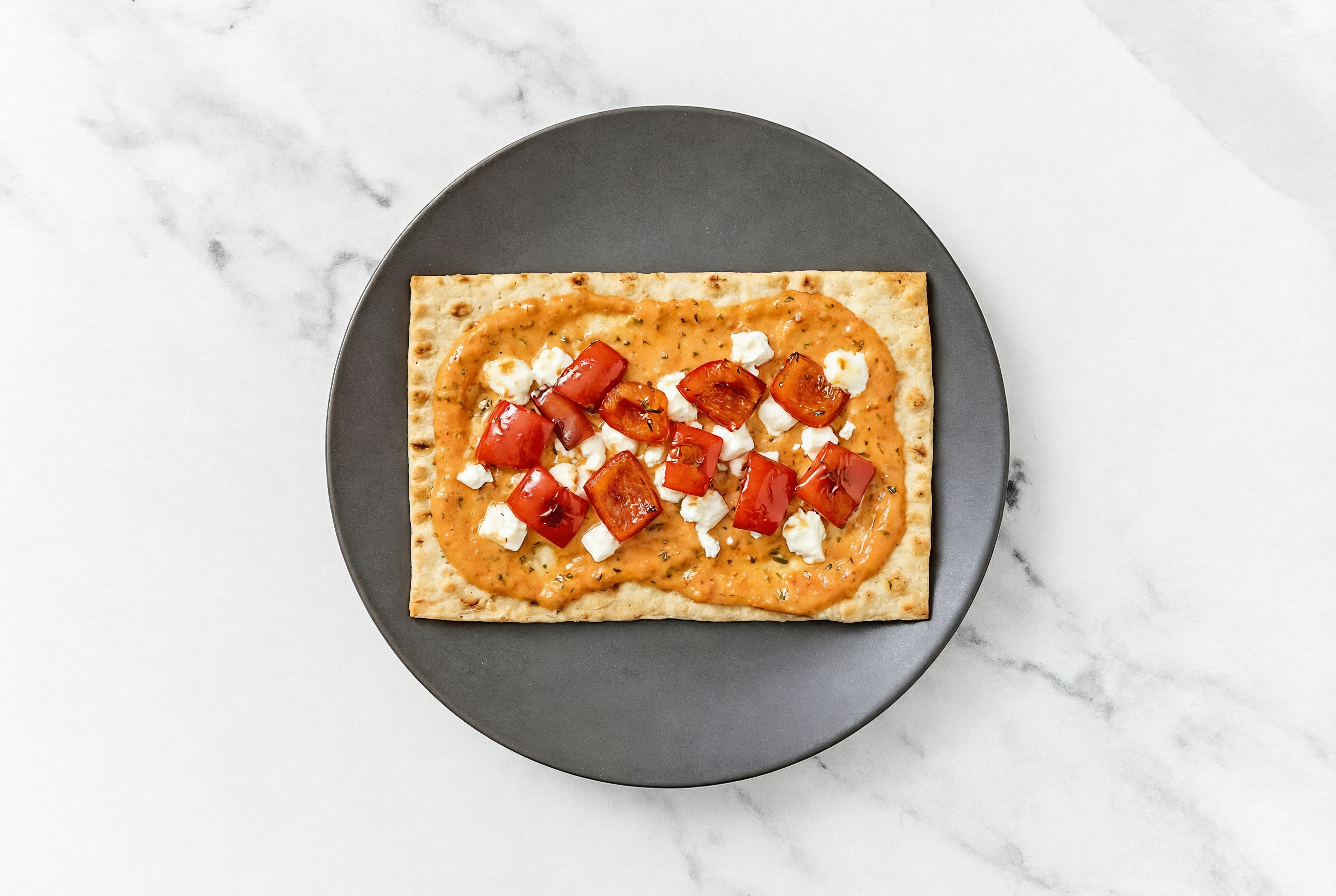 Creamy Vodka Goat Cheese + Organic Pepper Flatbread