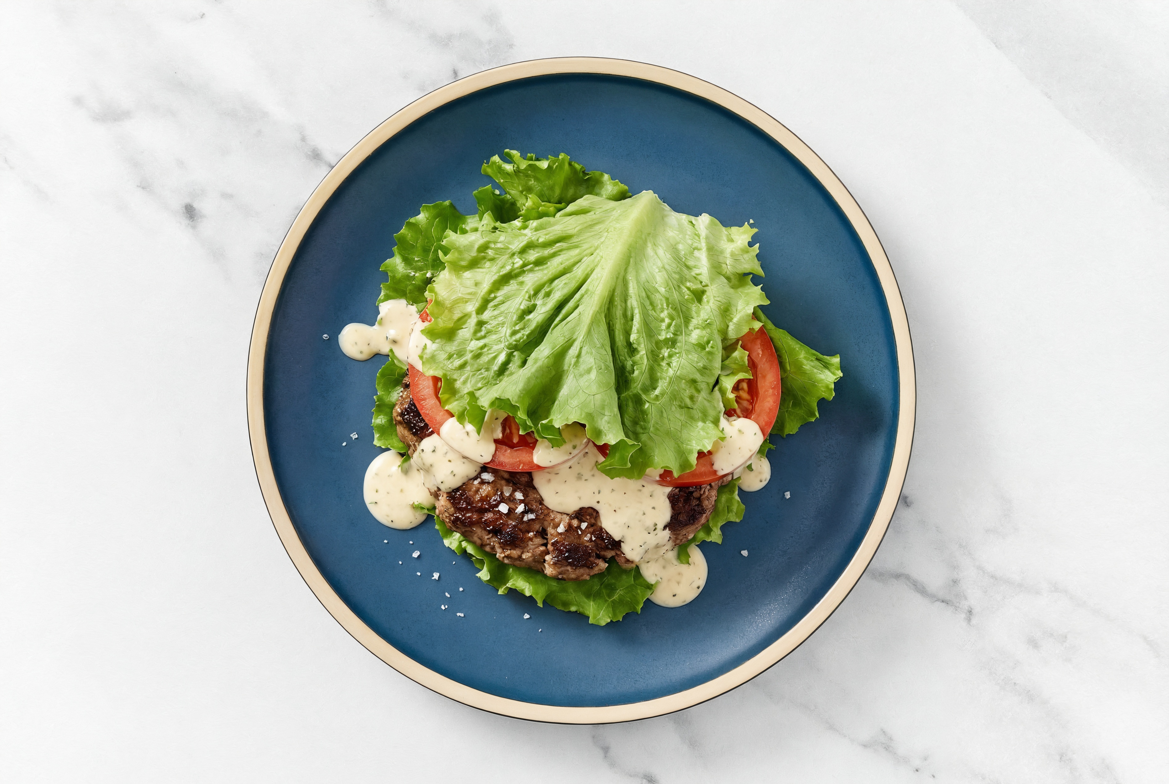 Herby Protein-Style Buttermilk Ranch Burger with Wagyu Beef Patties