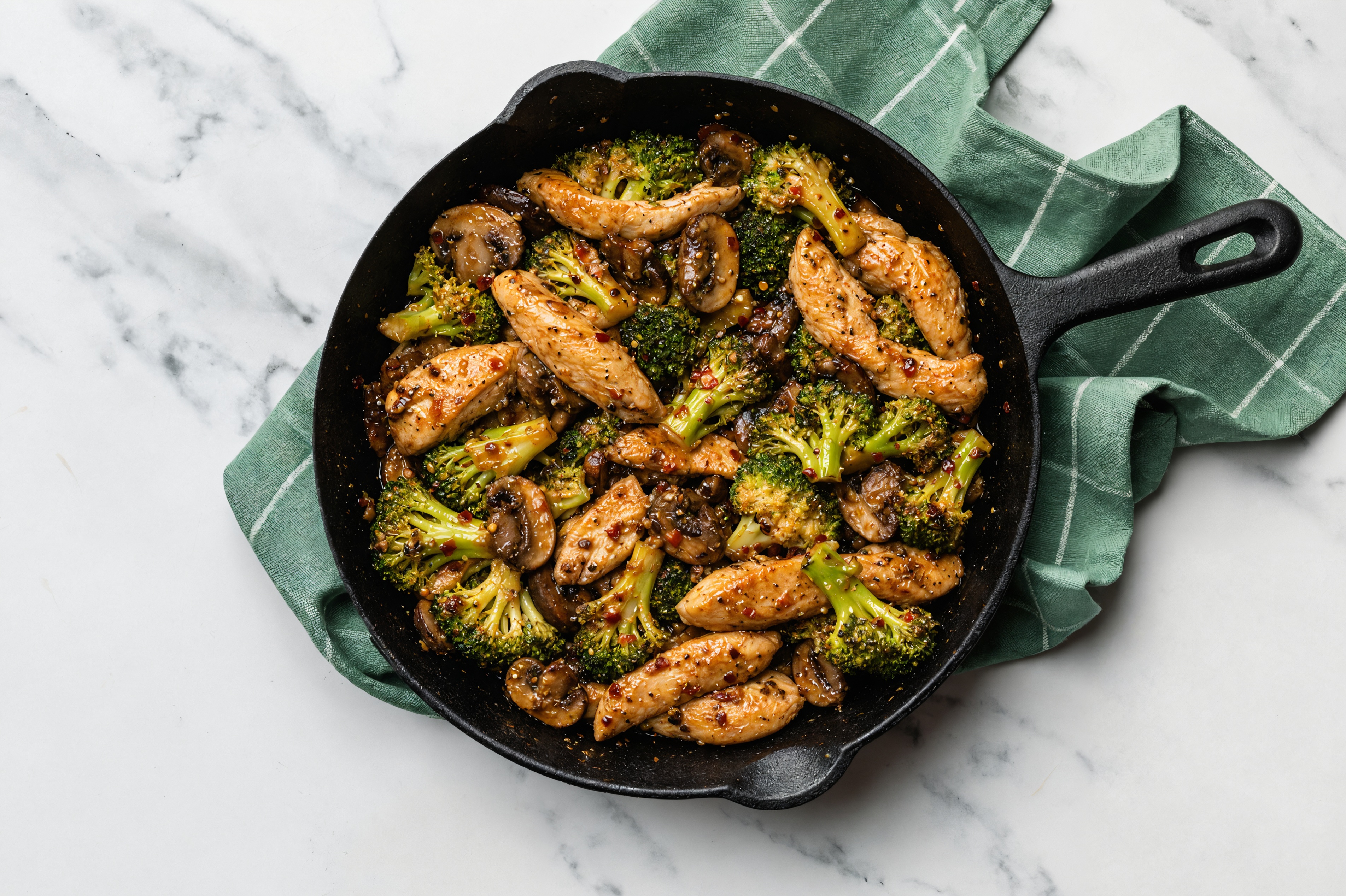 Honey Herb Chicken, Organic Broccoli + Mushrooms with Chili Crisp Lime