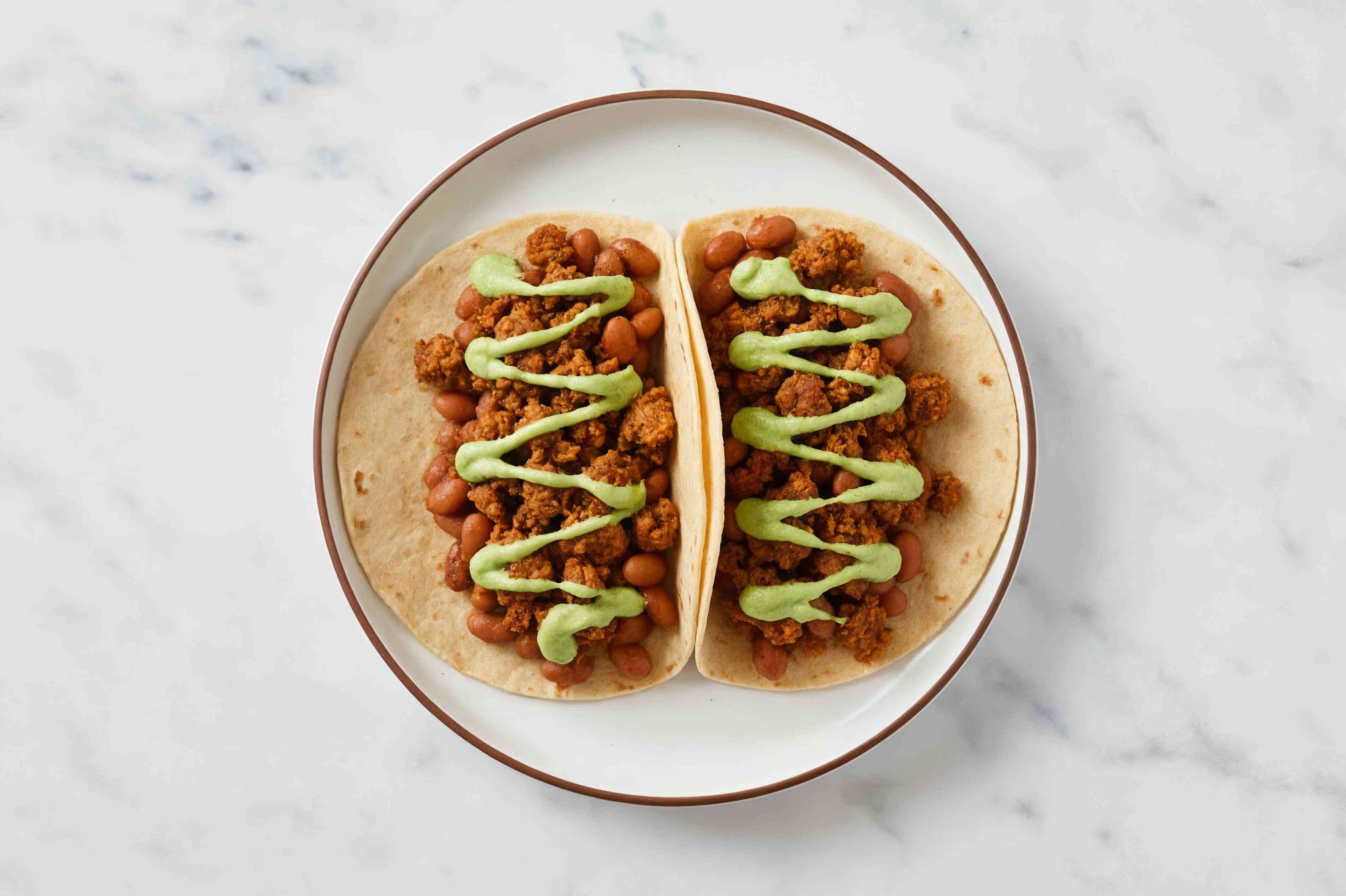Cowboy Bean Tacos with "Chorizo" & Avocado