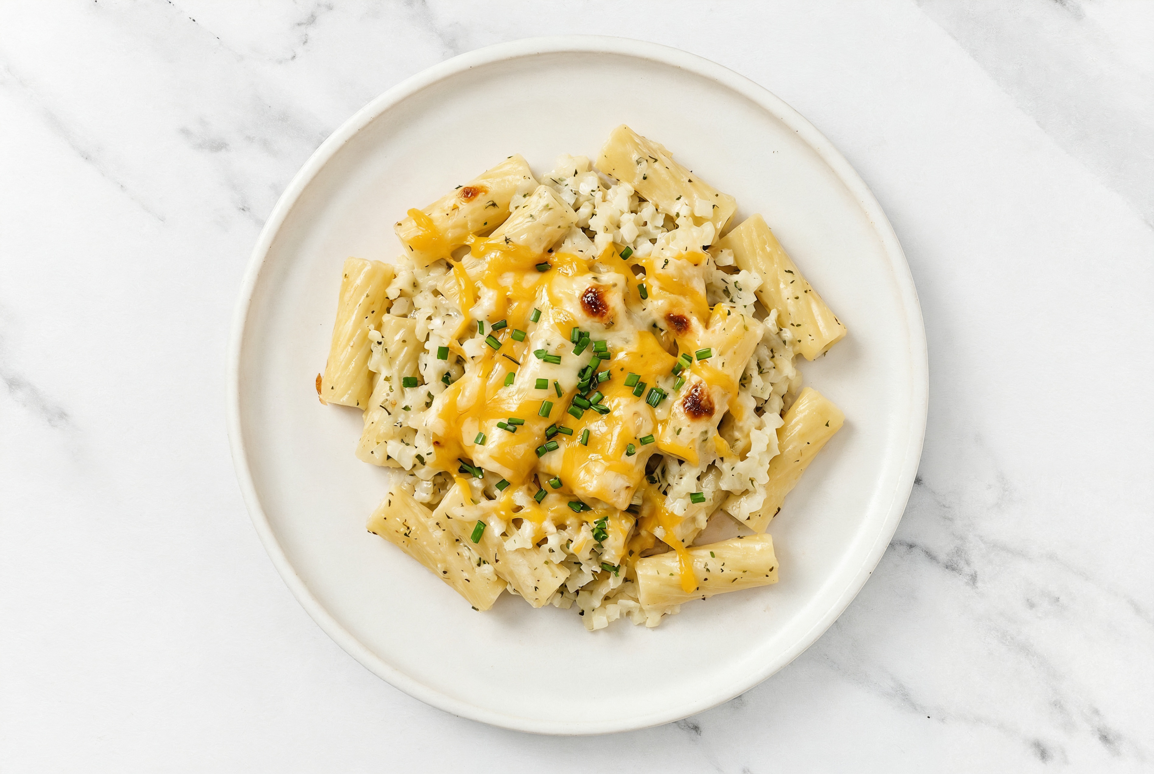 Baked Cauliflower Mac 'n Cheese with Shredded Sharp Cheddar Cheese