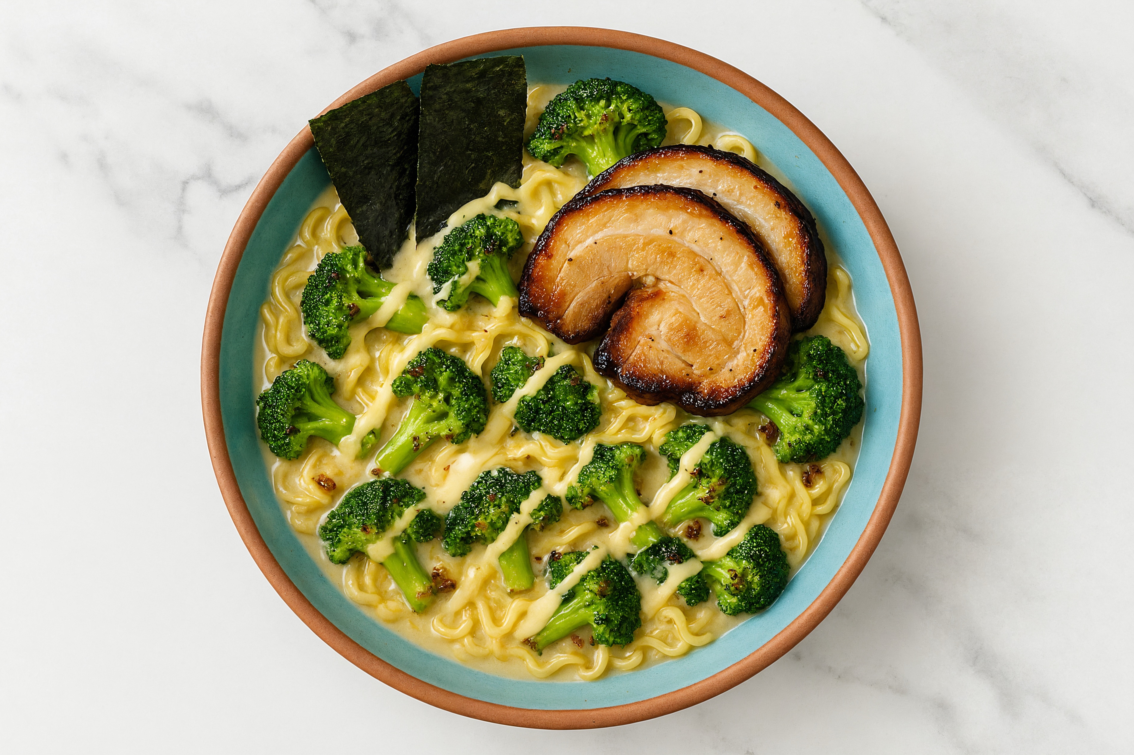 Garlicky Broccoli Ramen Tonkotsu Bowl